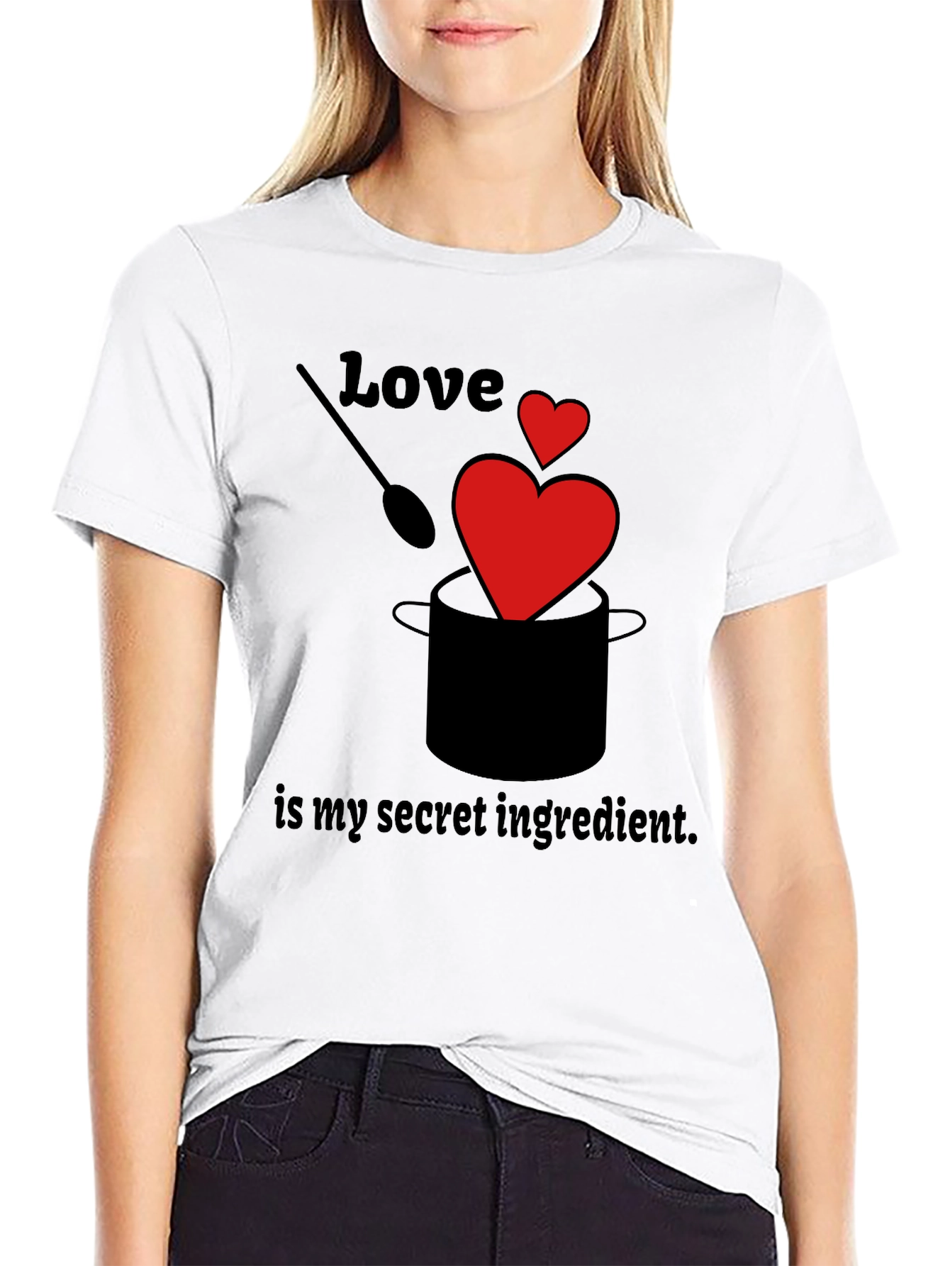 Love is My Secret Ingredient Black Graphic T-Shirt