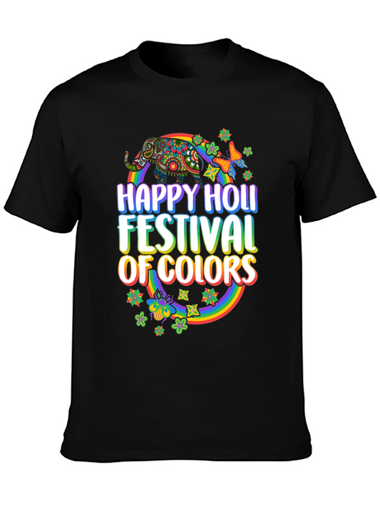 Happy Holi Festival of Colors Black T-Shirt
