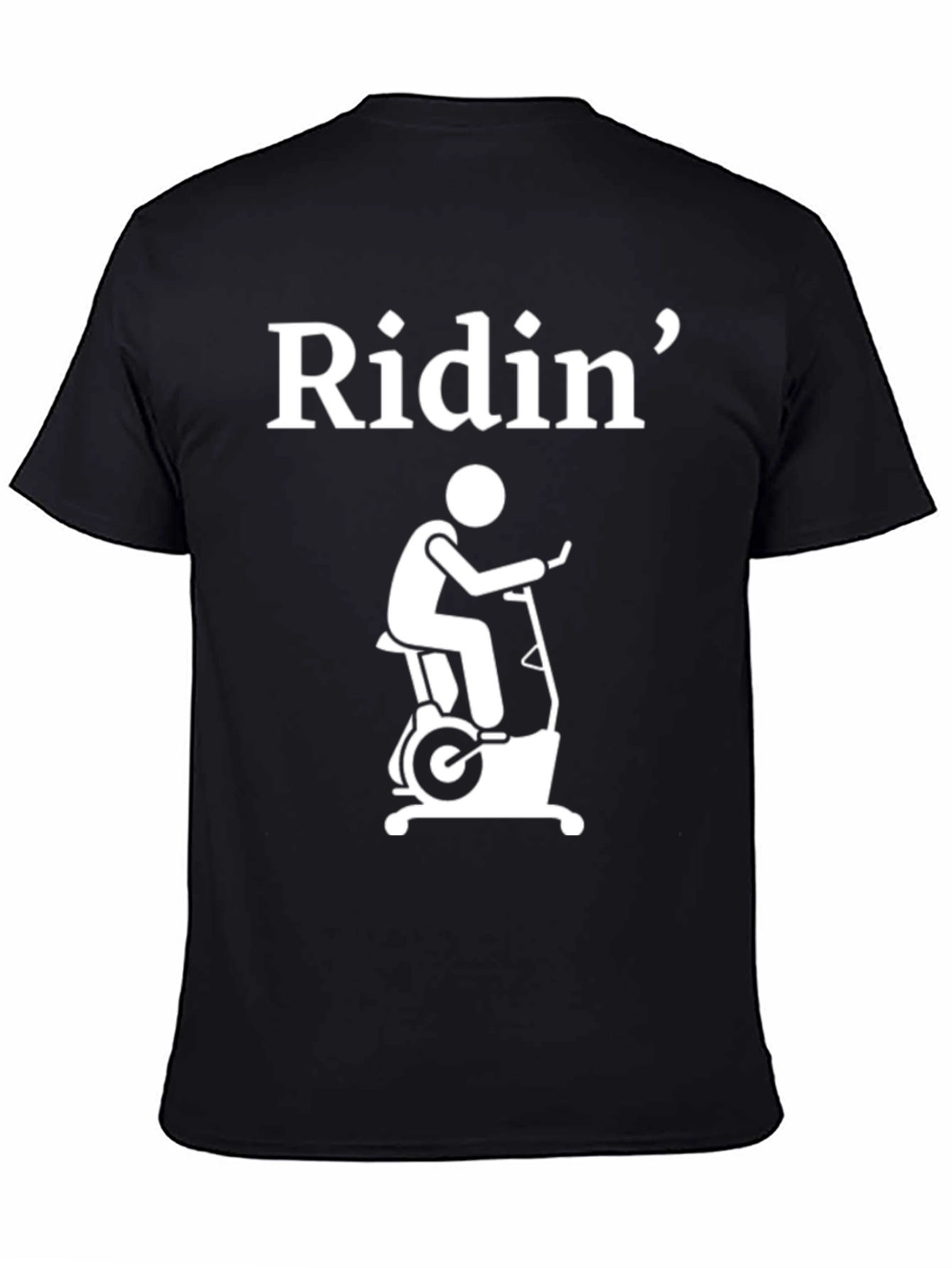 Ridin Exercise Bike Graphic T-Shirt - Black Cotton Tee