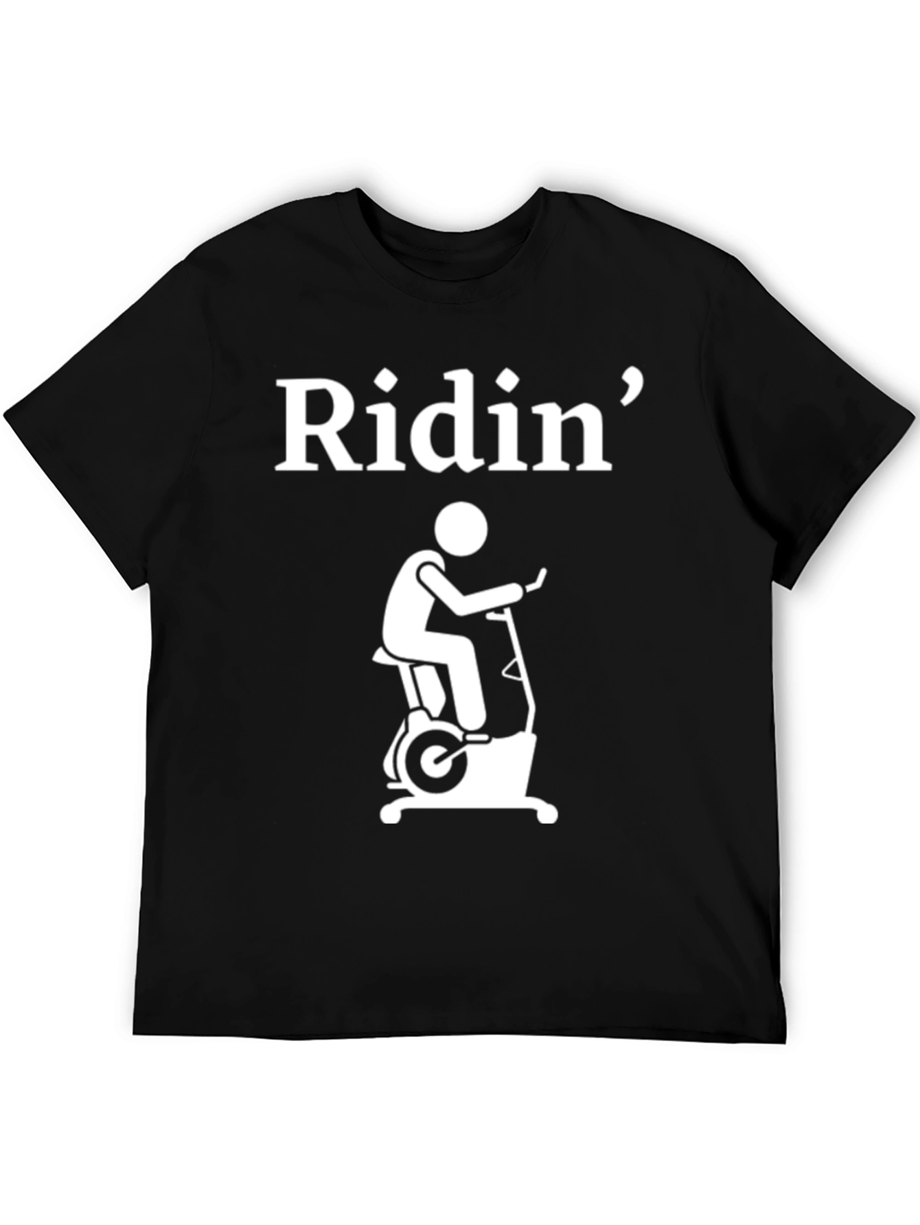 Ridin Exercise Bike Graphic T-Shirt - Black Cotton Tee