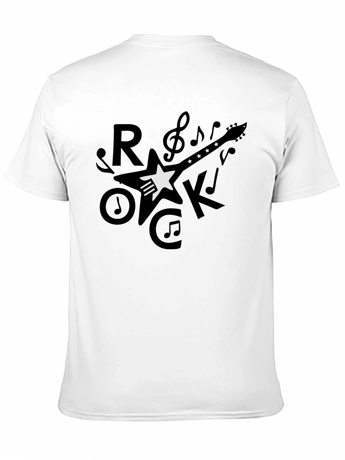 Rock Guitar Graphic T-Shirt - Black