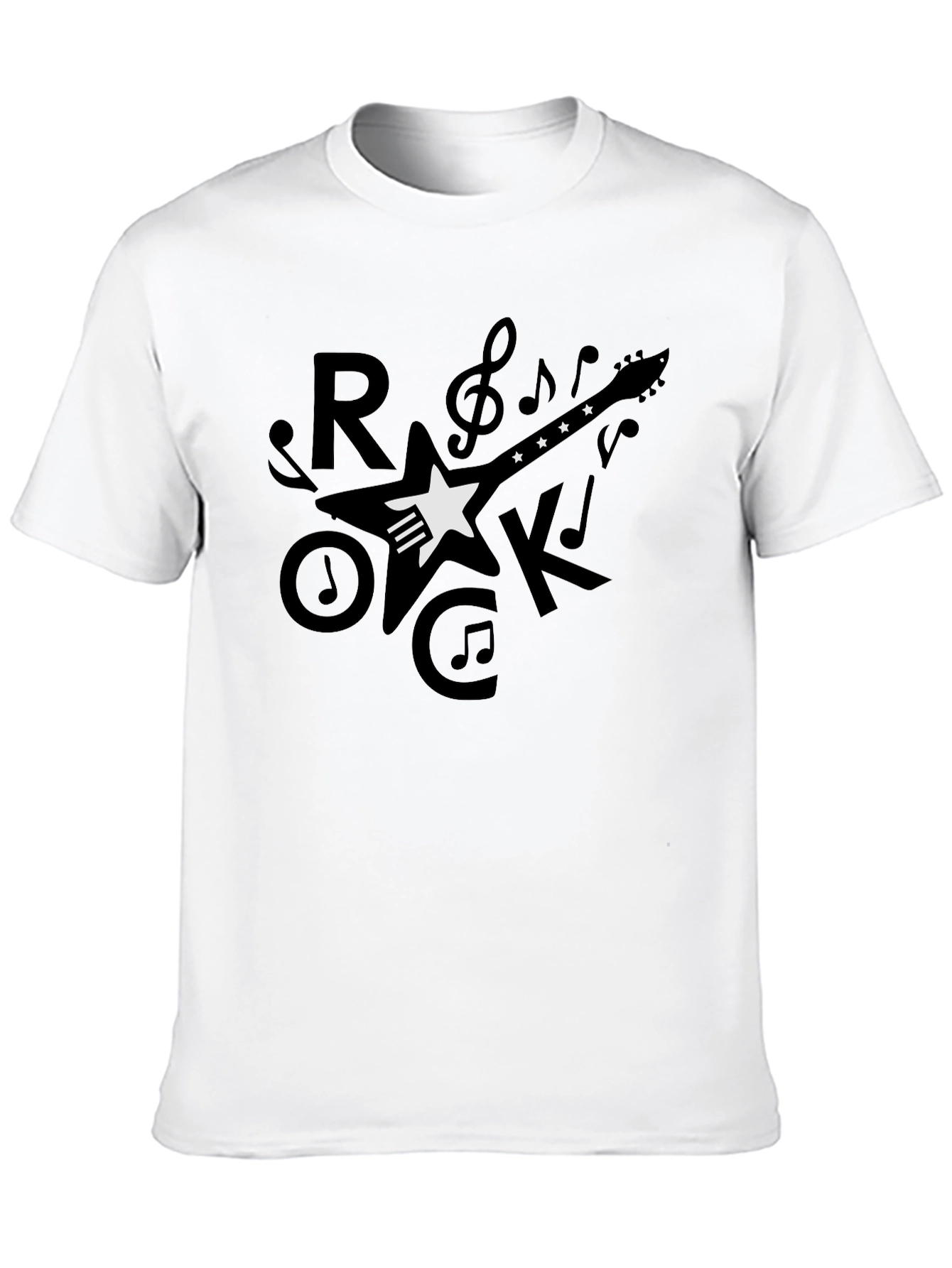 Rock Guitar Graphic T-Shirt - Black