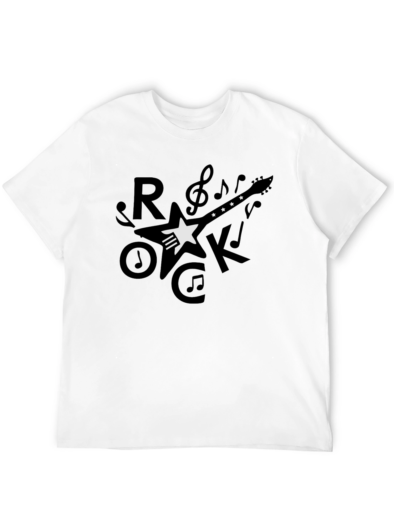 Rock Guitar Graphic T-Shirt - Black