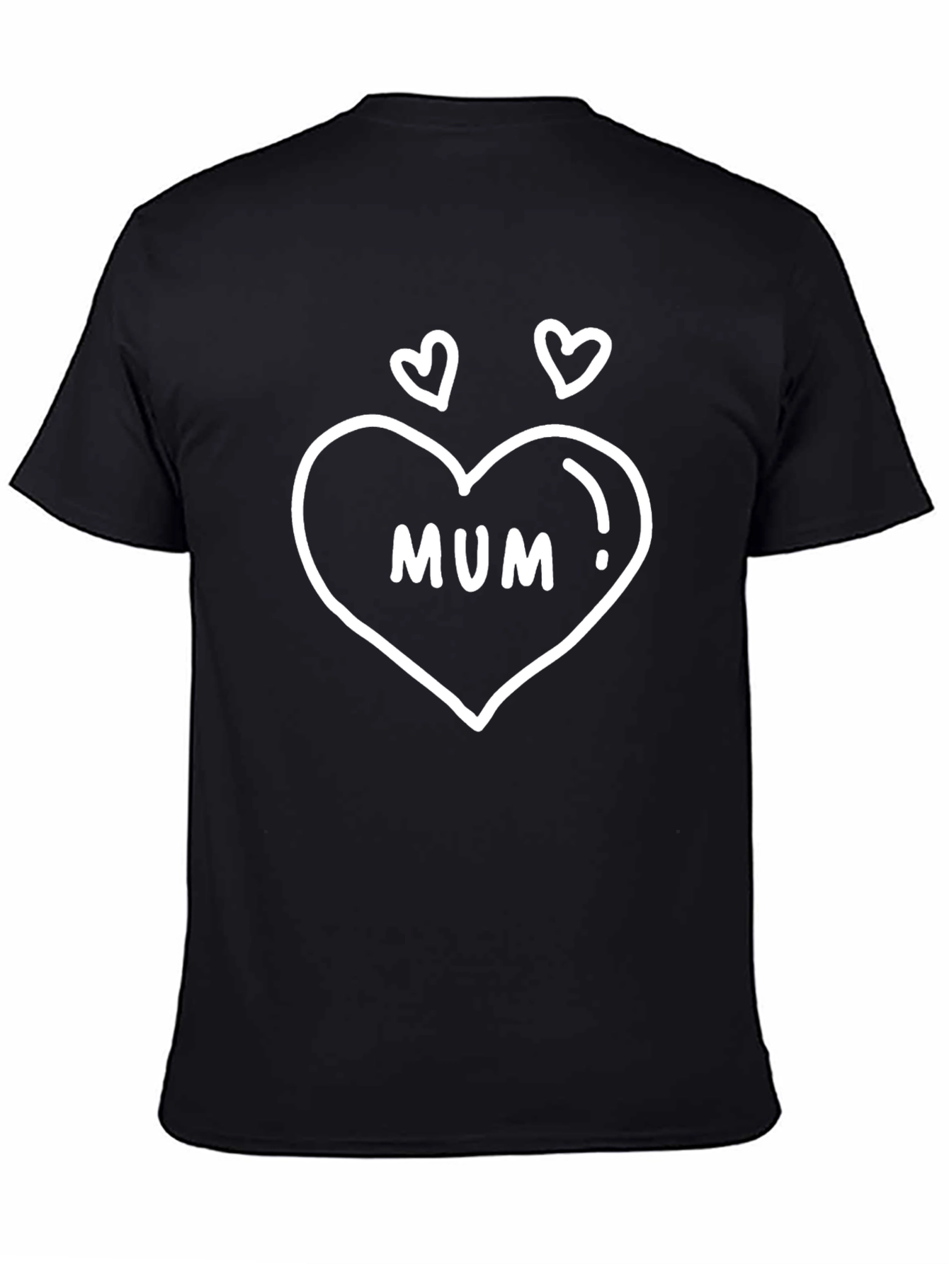 Mum Heart T-Shirt - Black Cotton Tee