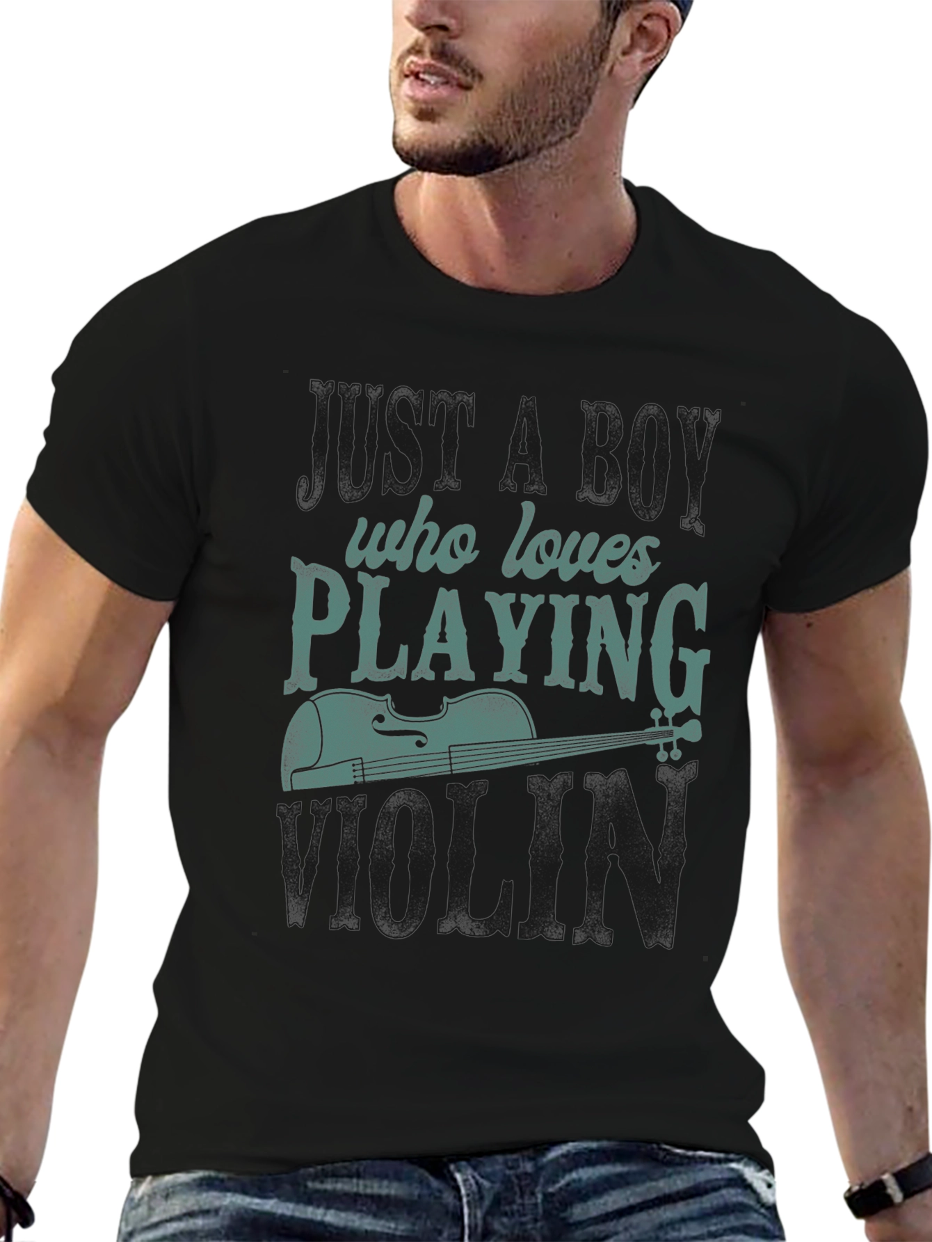 Boy Who Loves Playing Violin Graphic Tee