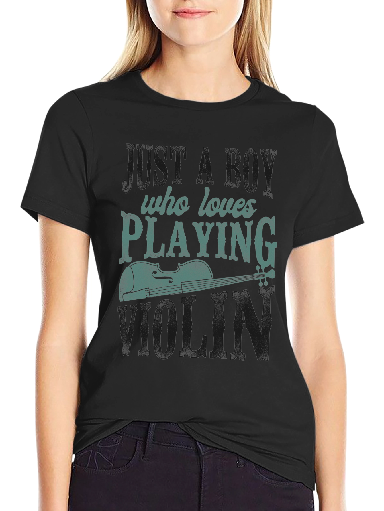 Boy Who Loves Playing Violin Graphic Tee