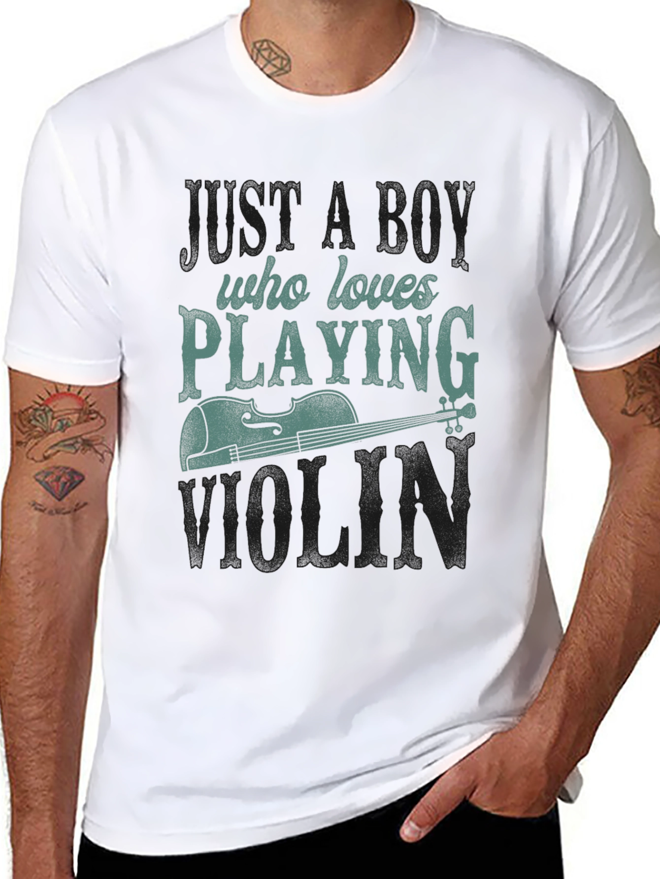 Boy Who Loves Playing Violin Graphic Tee