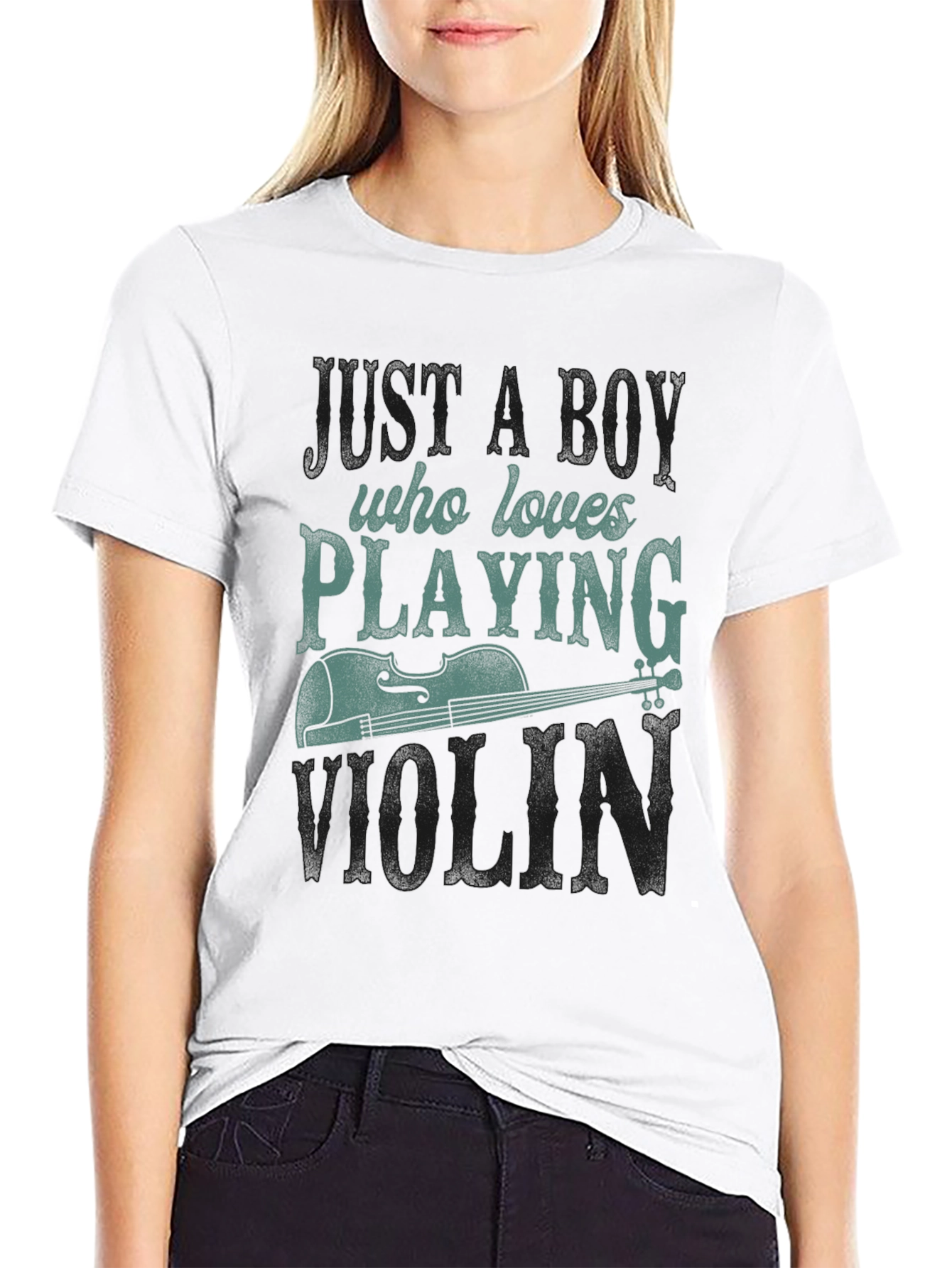 Boy Who Loves Playing Violin Graphic Tee
