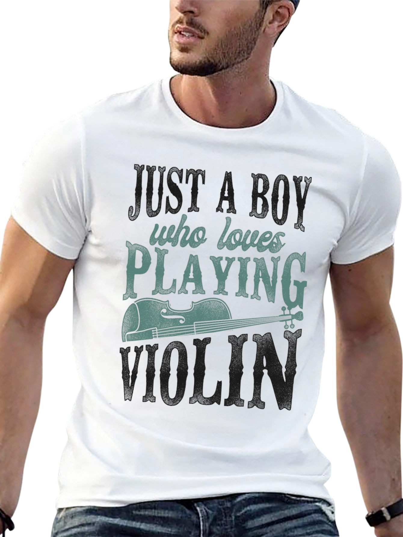 Boy Who Loves Playing Violin Graphic Tee