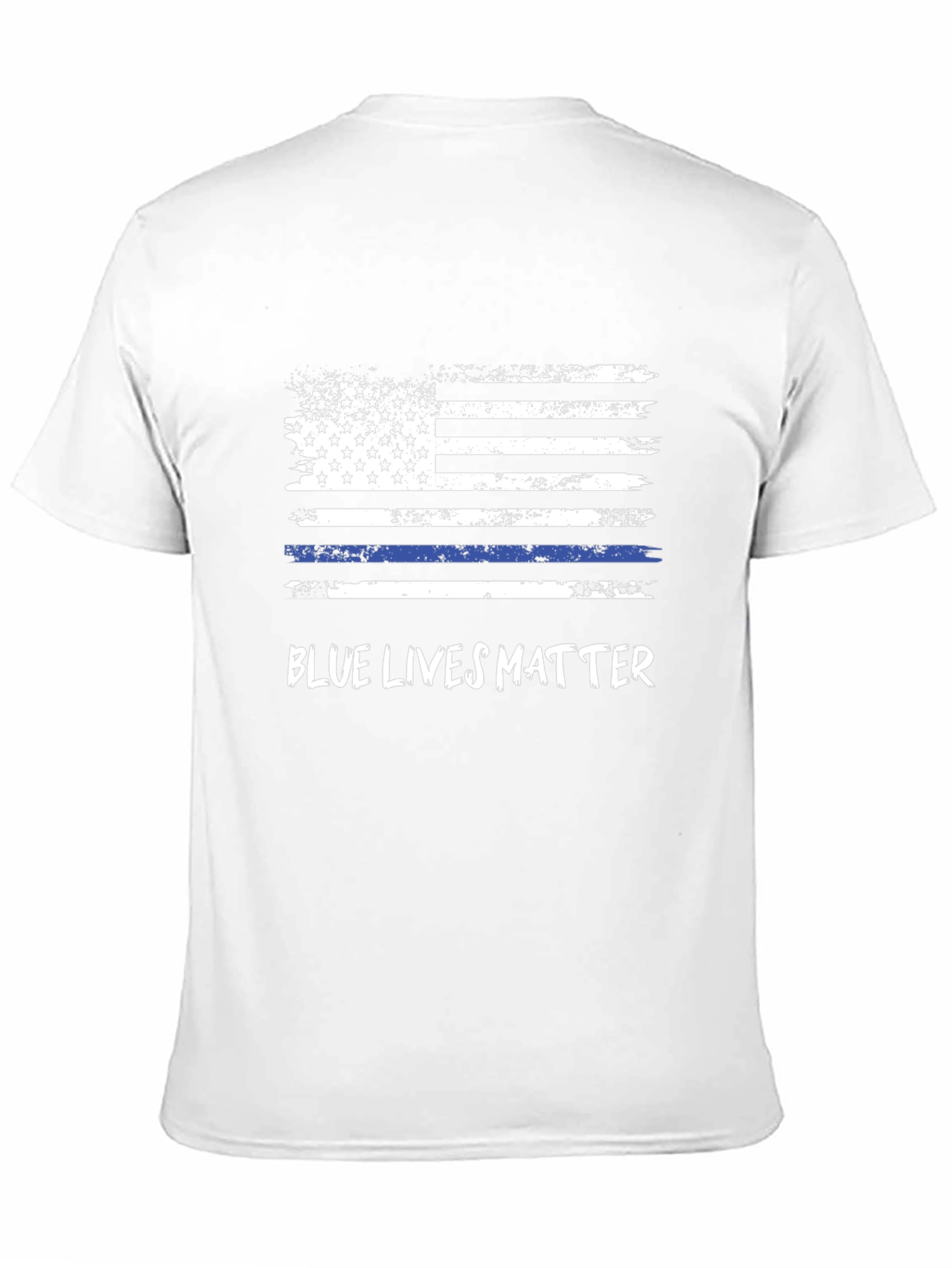 Blue Lives Matter Flag Graphic Tee - Black