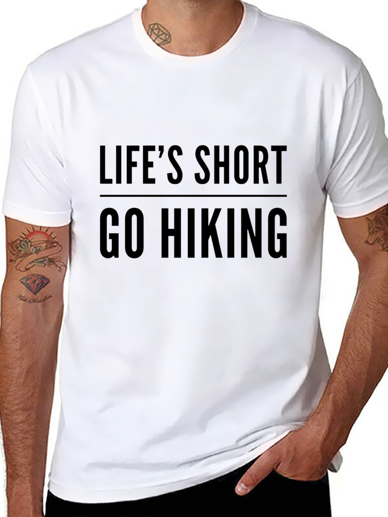 Lifes Short Go Hiking T-Shirt - Black