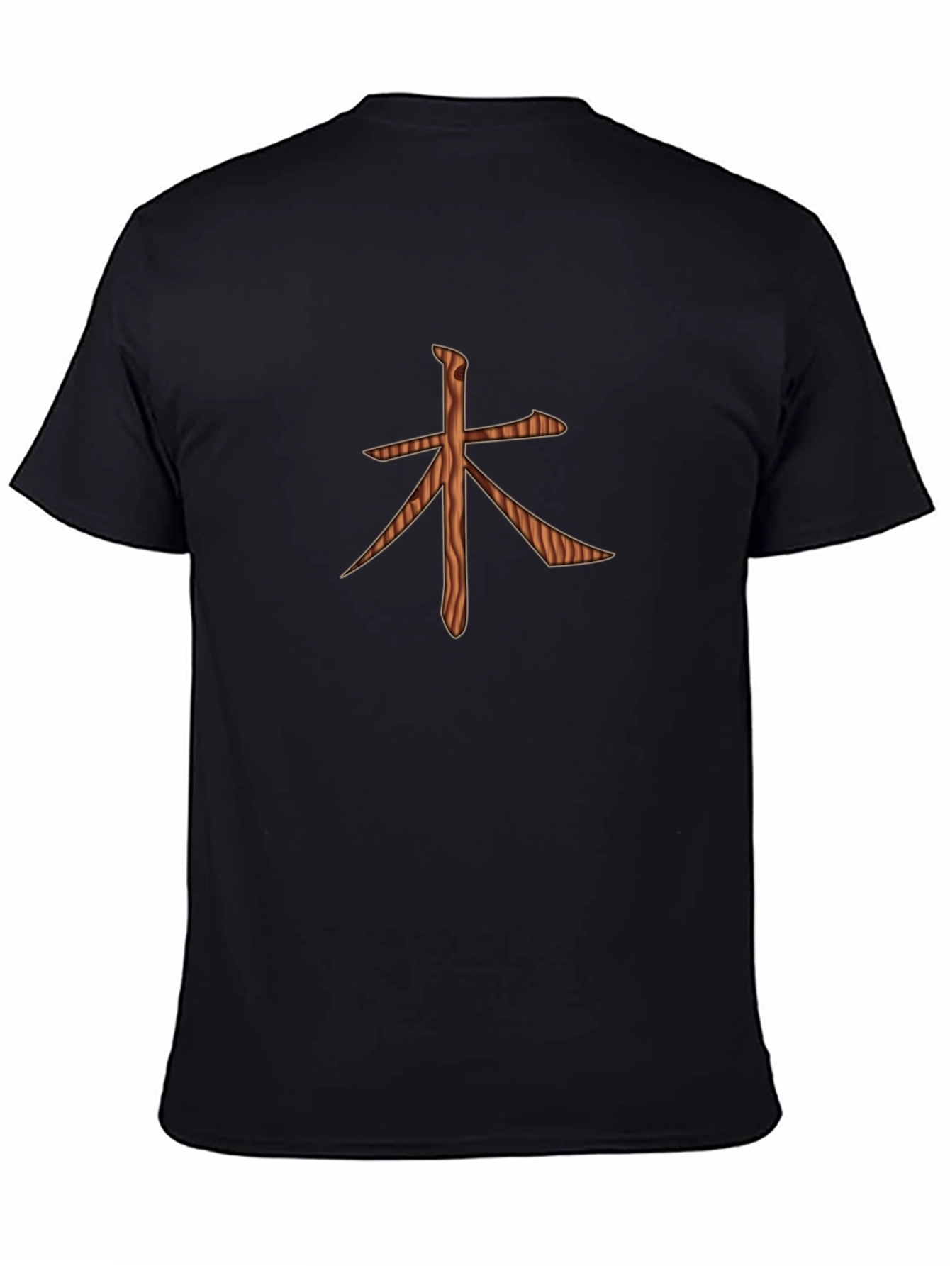 Wood Symbol Graphic Print Black T-Shirt