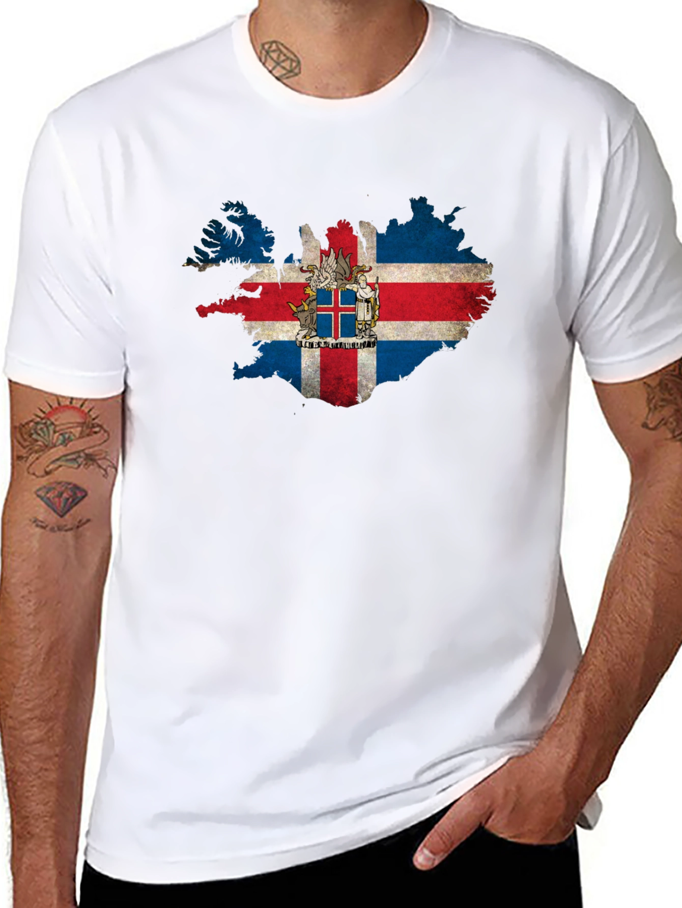 Iceland Flag Map Graphic T-Shirt
