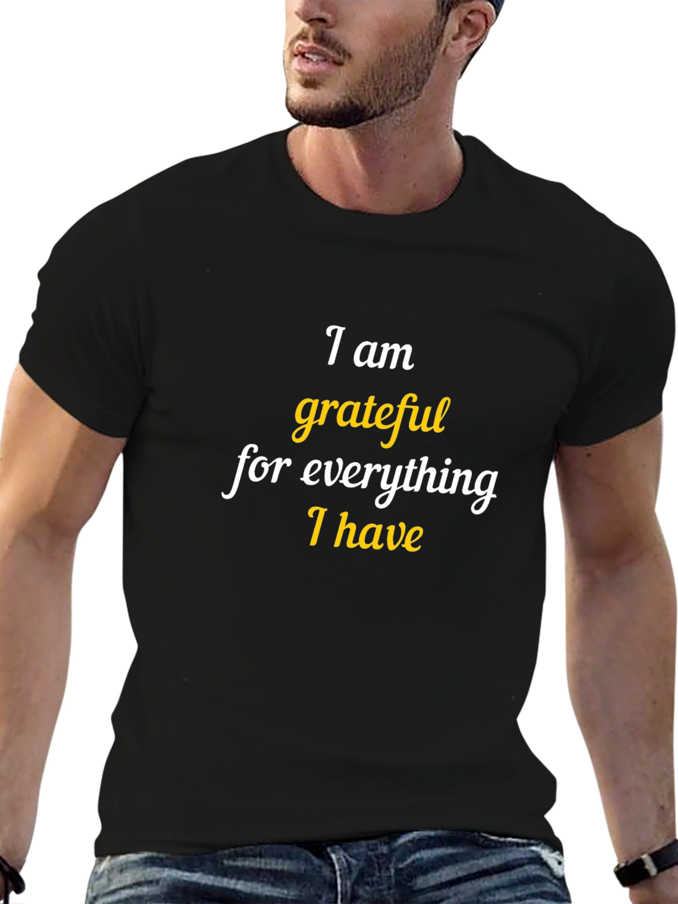 Grateful Print Black T-Shirt
