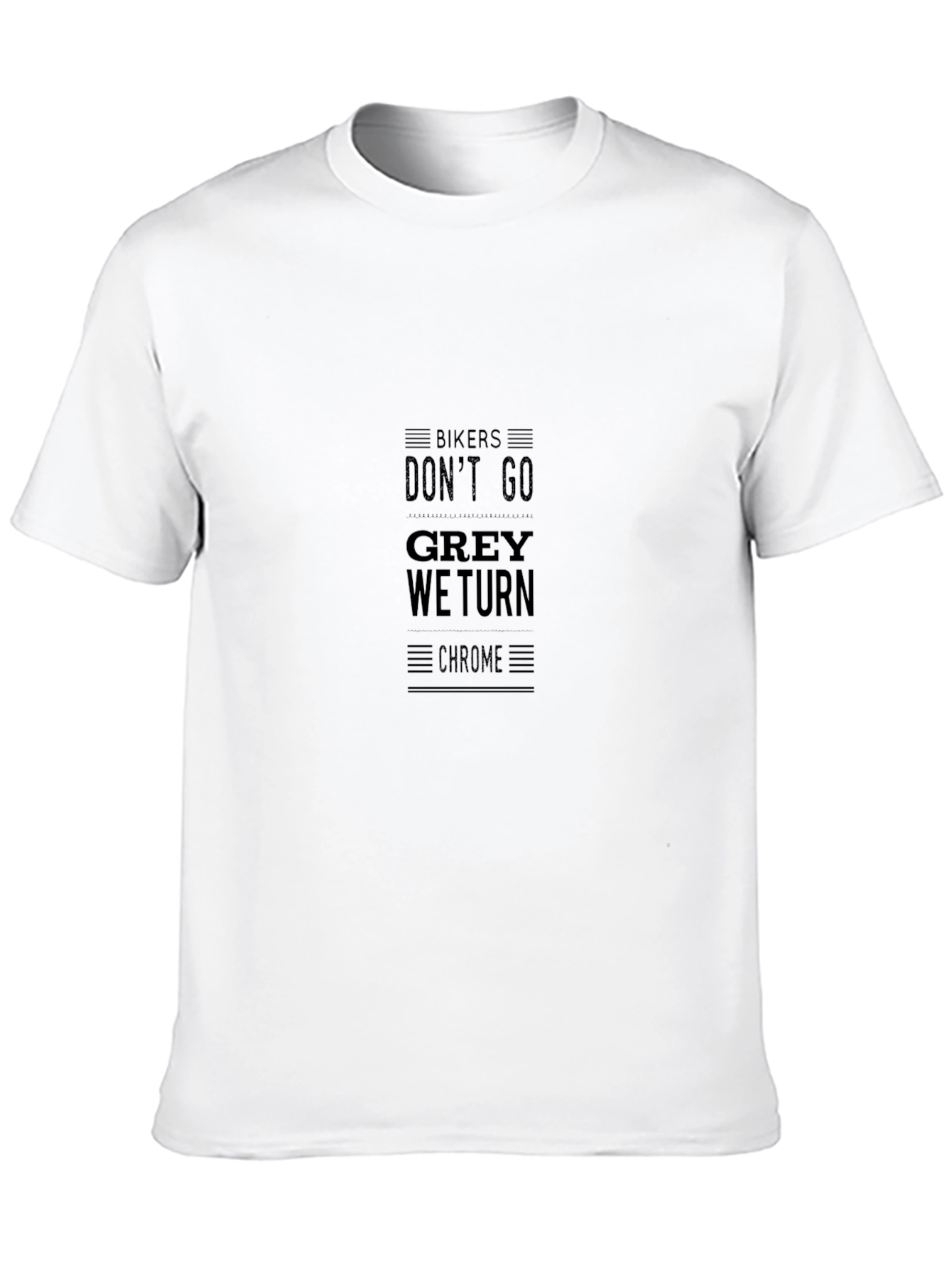 Bikers Grey Chrome Mens Black T-Shirt