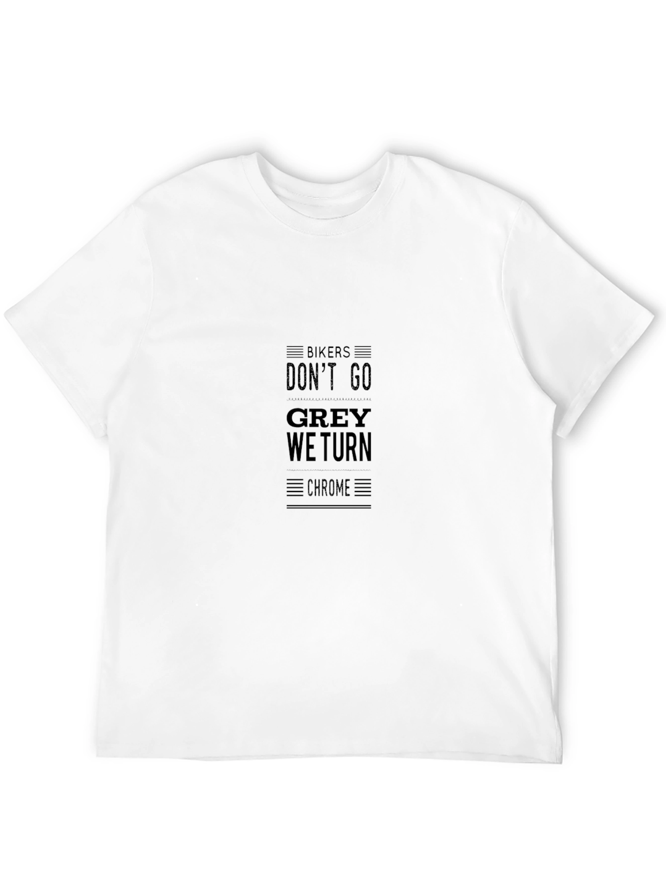 Bikers Grey Chrome Mens Black T-Shirt