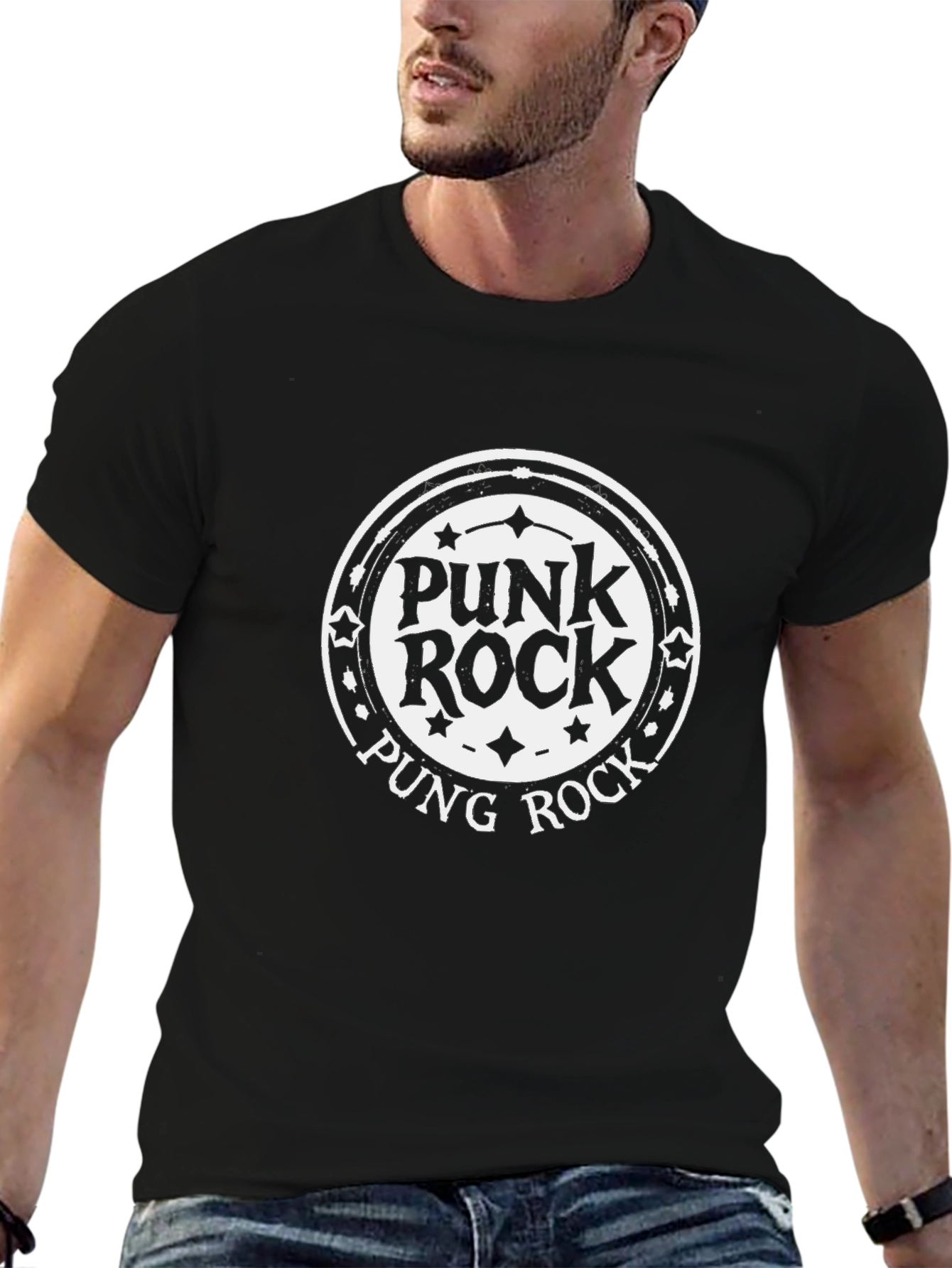 Punk Rock Graphic T-Shirt - Black