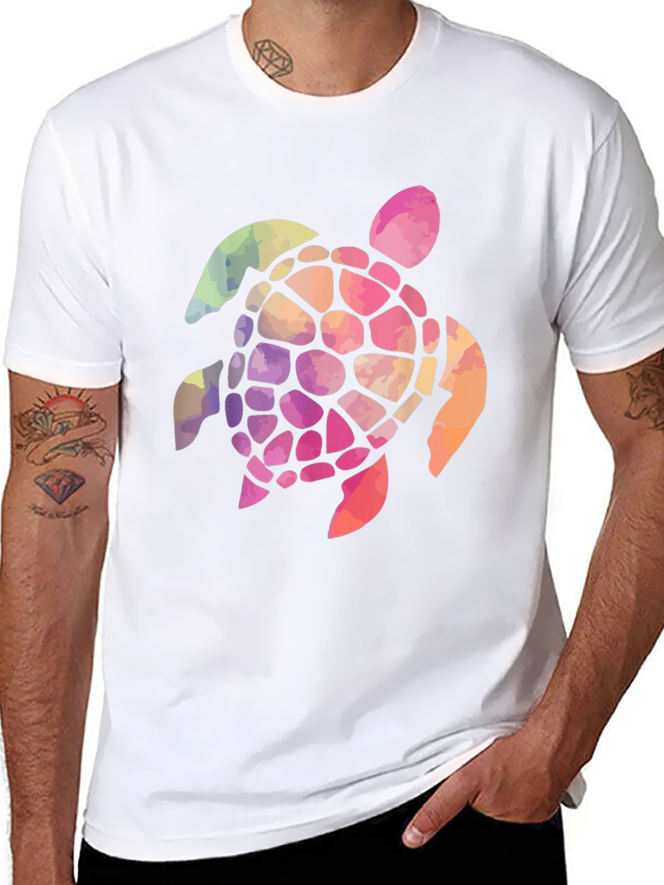 Rainbow Turtle Graphic T-Shirt