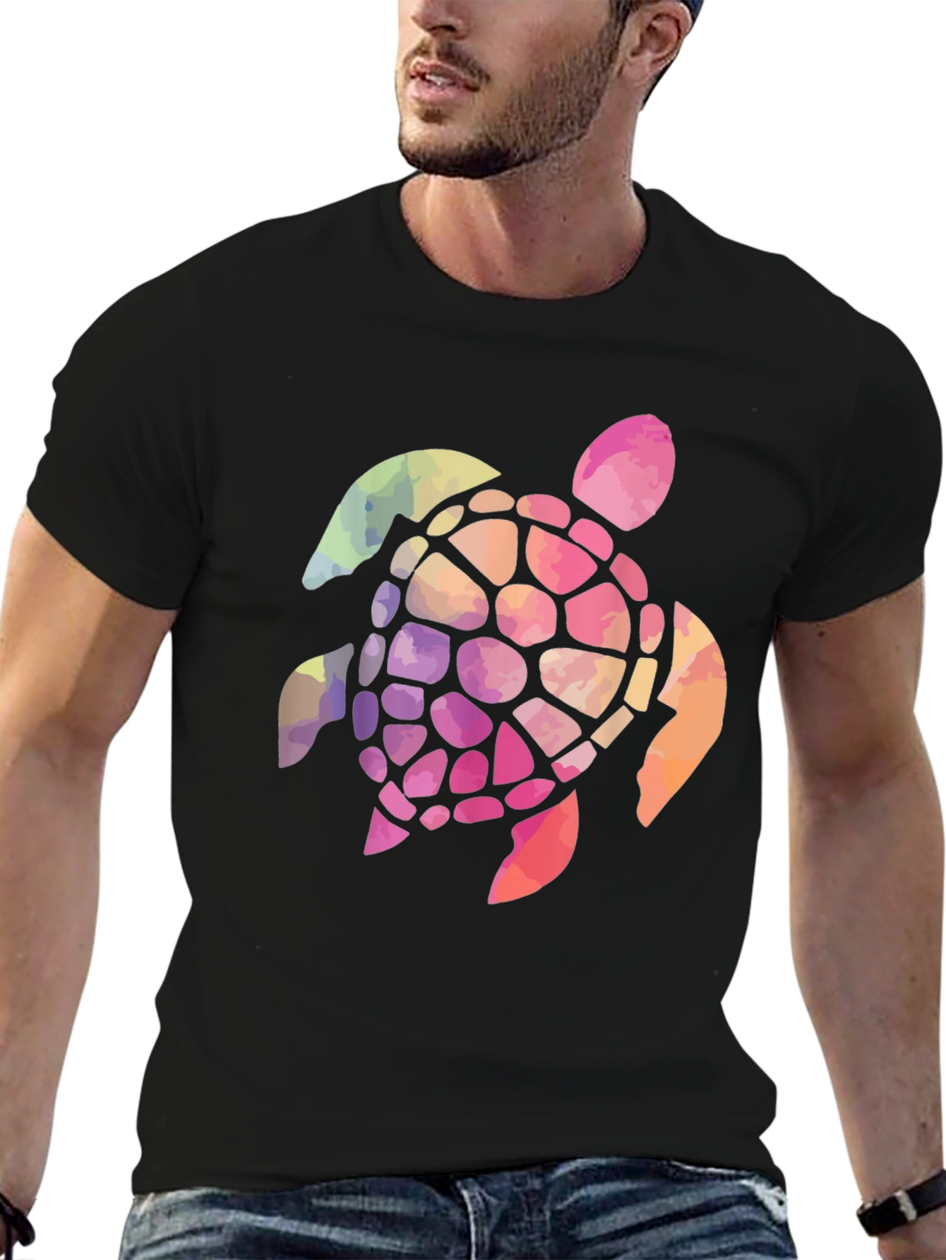 Rainbow Turtle Graphic T-Shirt