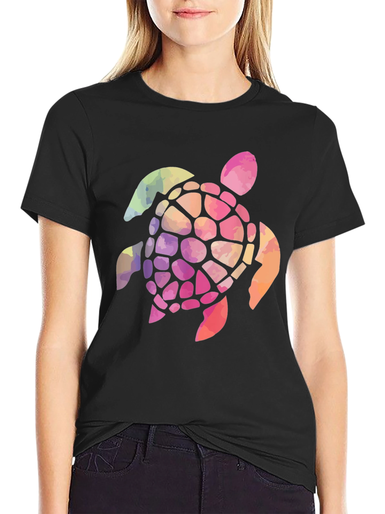 Rainbow Turtle Graphic T-Shirt