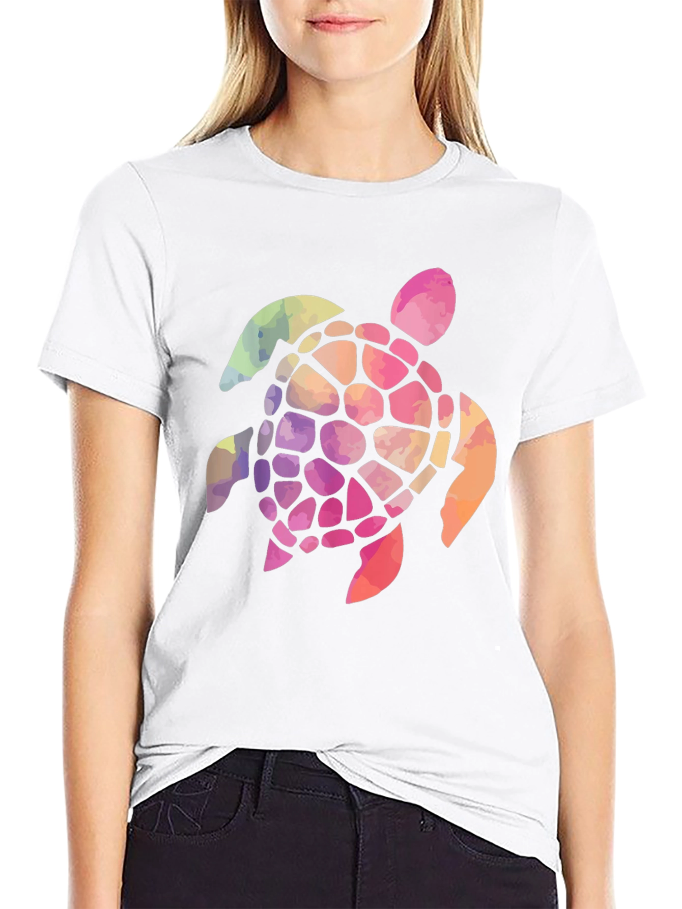 Rainbow Turtle Graphic T-Shirt