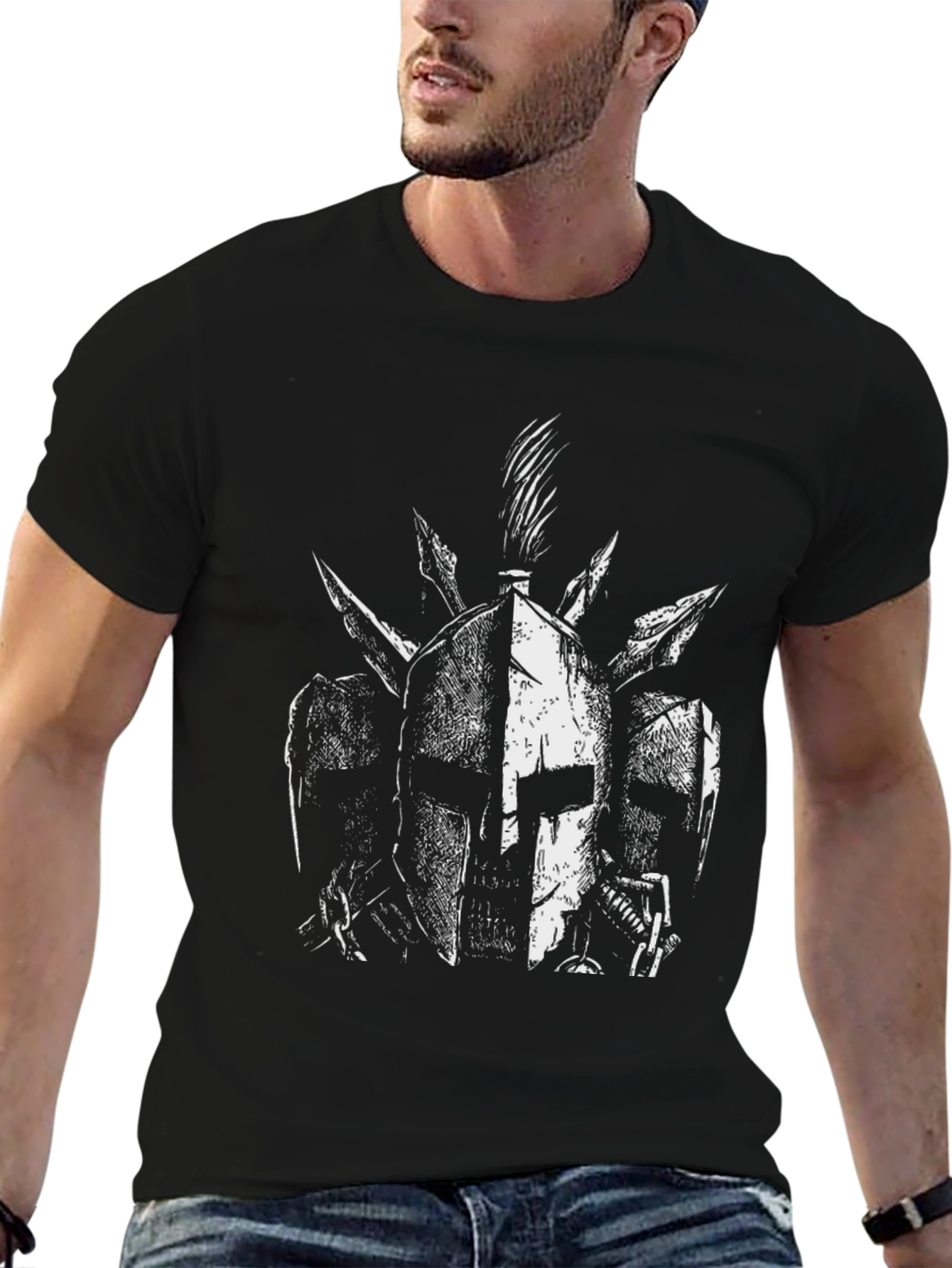 Spartan Helmet Graphic Tee - Black
