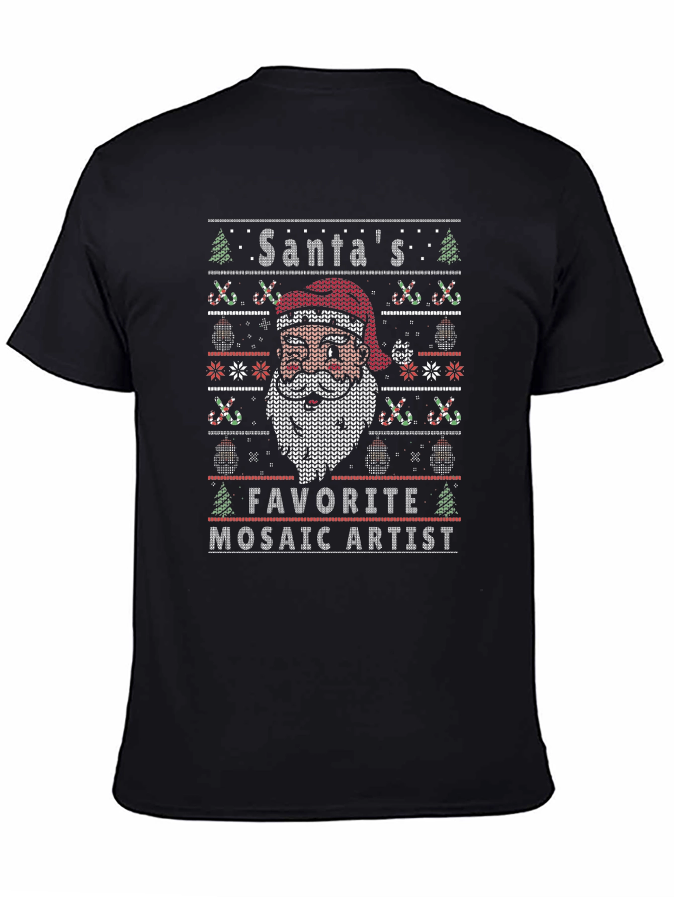 Santas Favorite Mosaic Artist Christmas T-Shirt