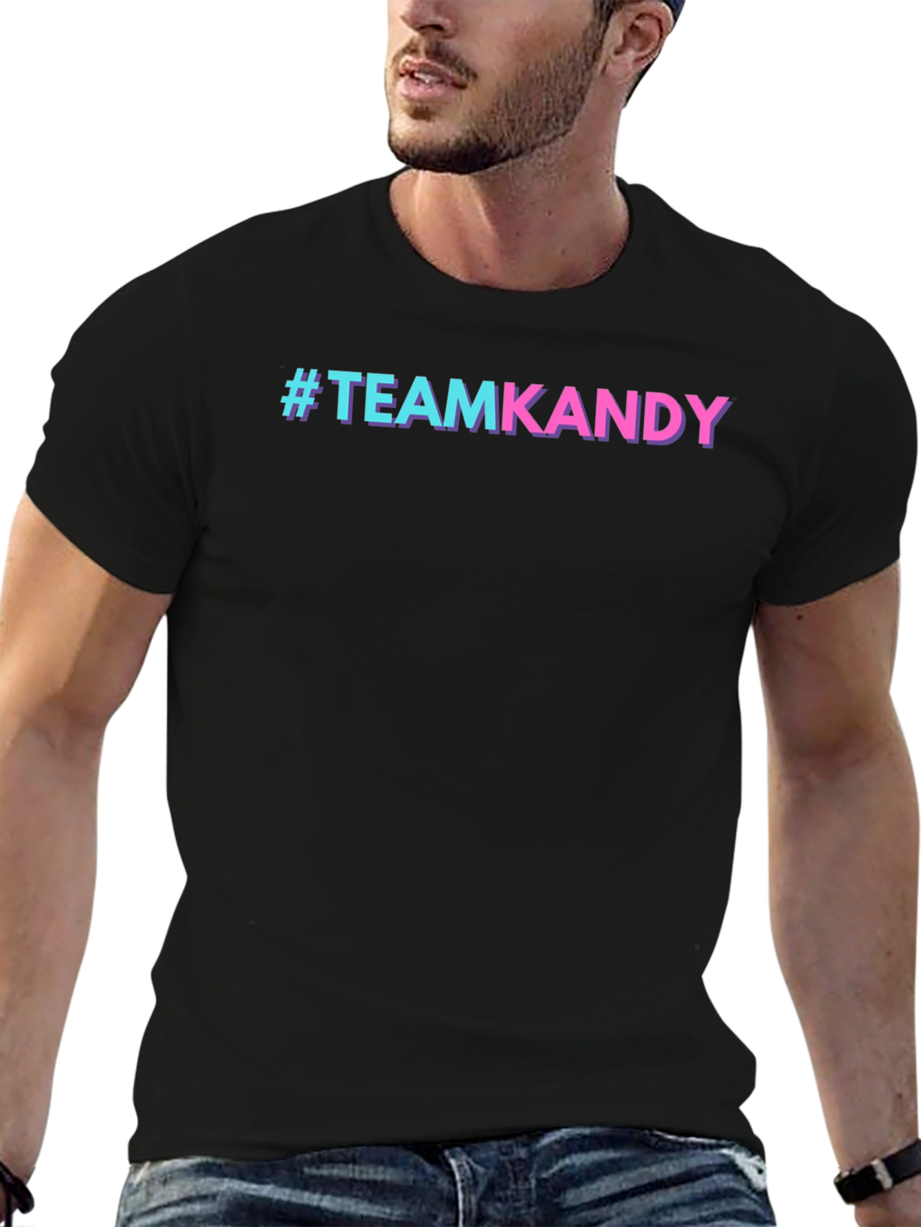 #TeamKandy Black Graphic Tee - Stylish Casual Wear