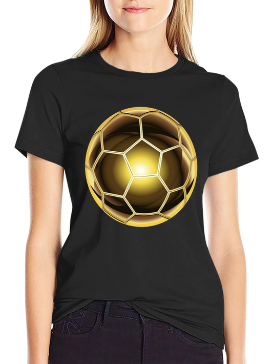 Golden Soccer Ball Graphic Tee - Stylish & Unique