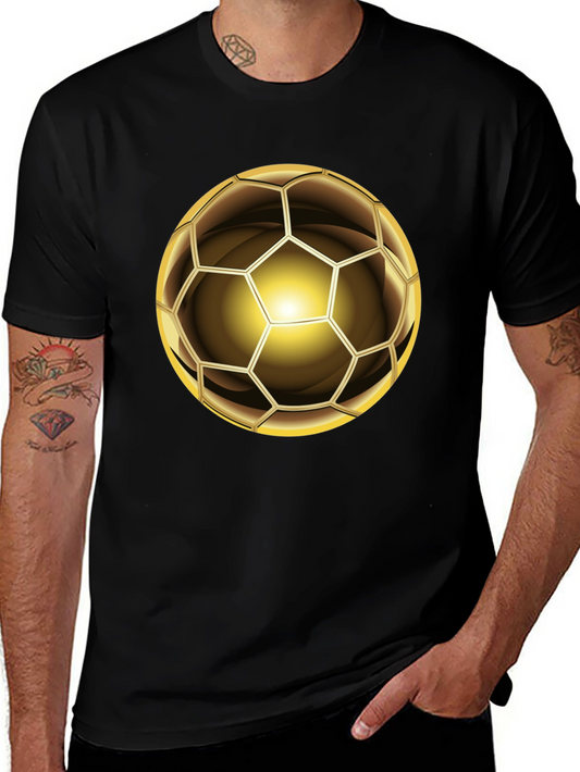 Golden Soccer Ball Graphic Tee - Stylish & Unique