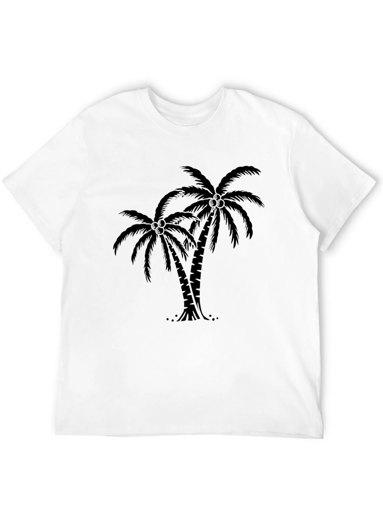 Tropical Palm Tree Graphic Tee - Black