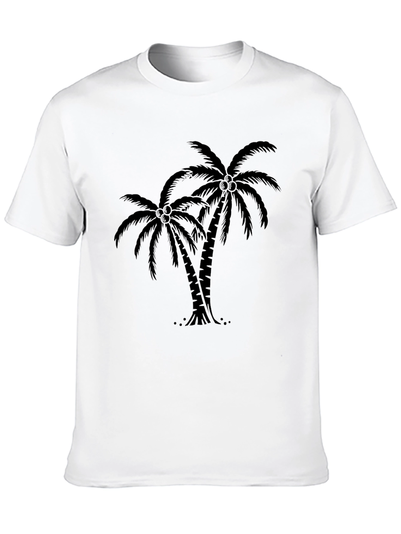 Tropical Palm Tree Graphic Tee - Black