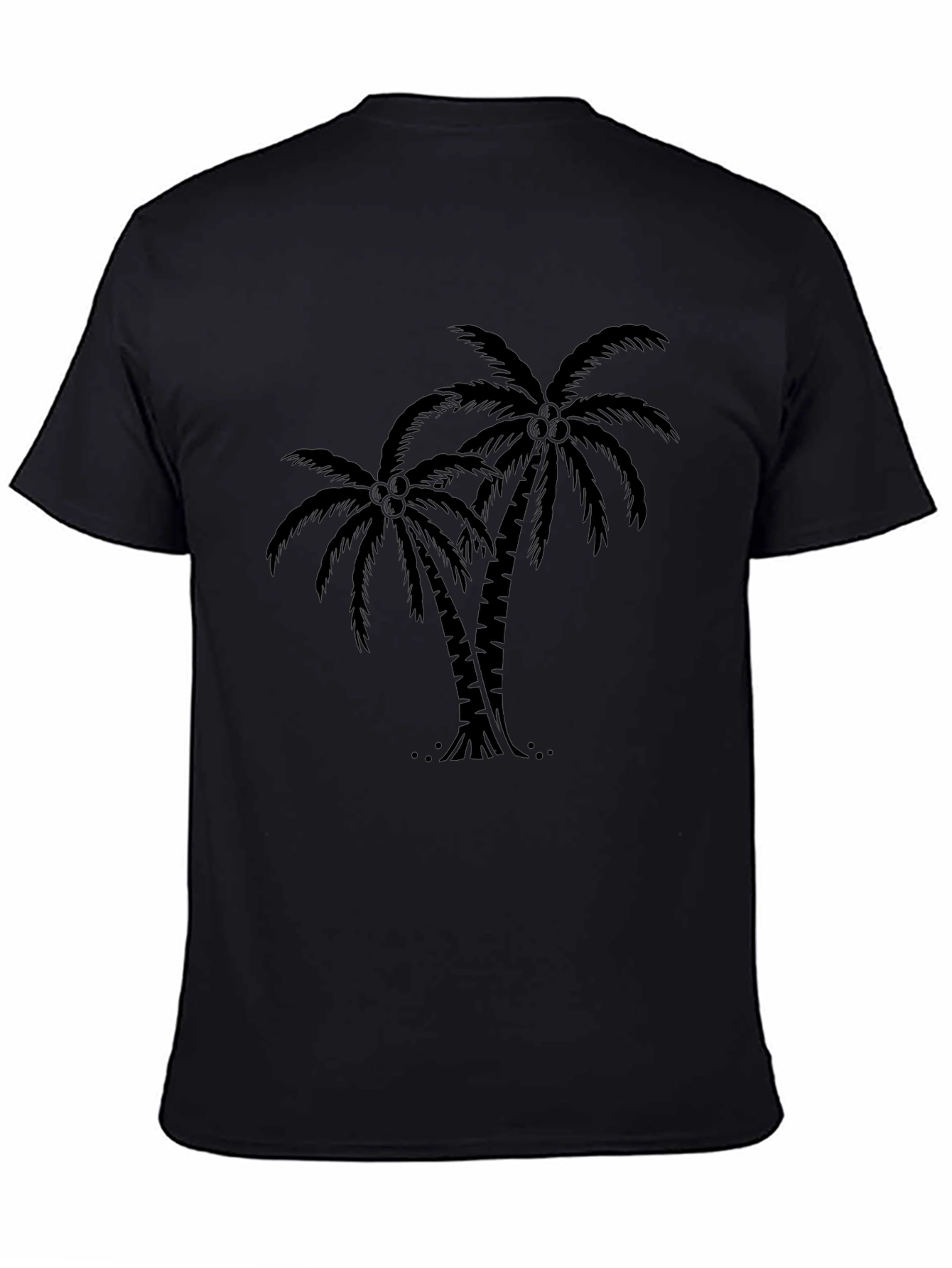 Tropical Palm Tree Graphic Tee - Black