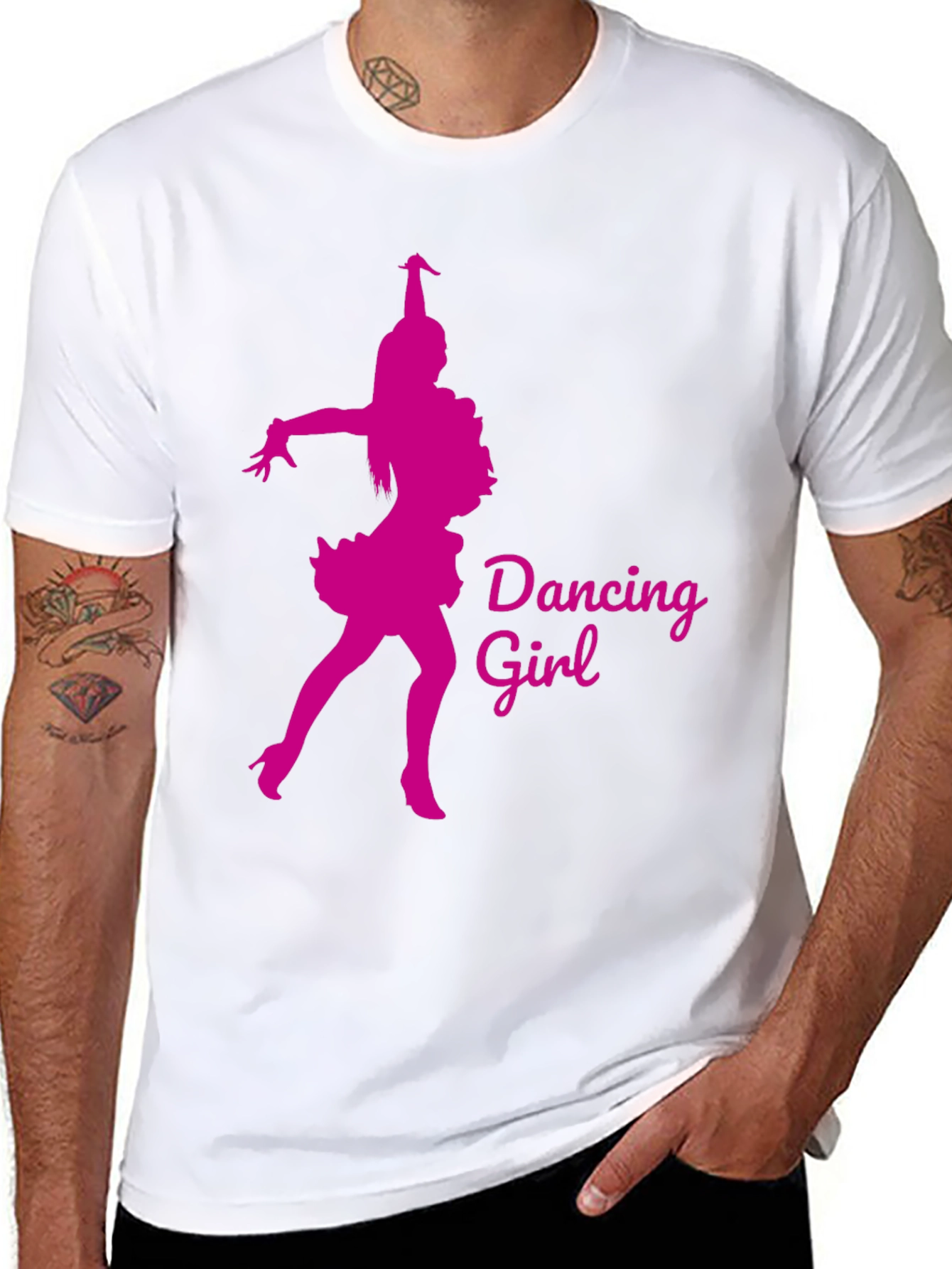 Dancing Girl Graphic Tee - Black