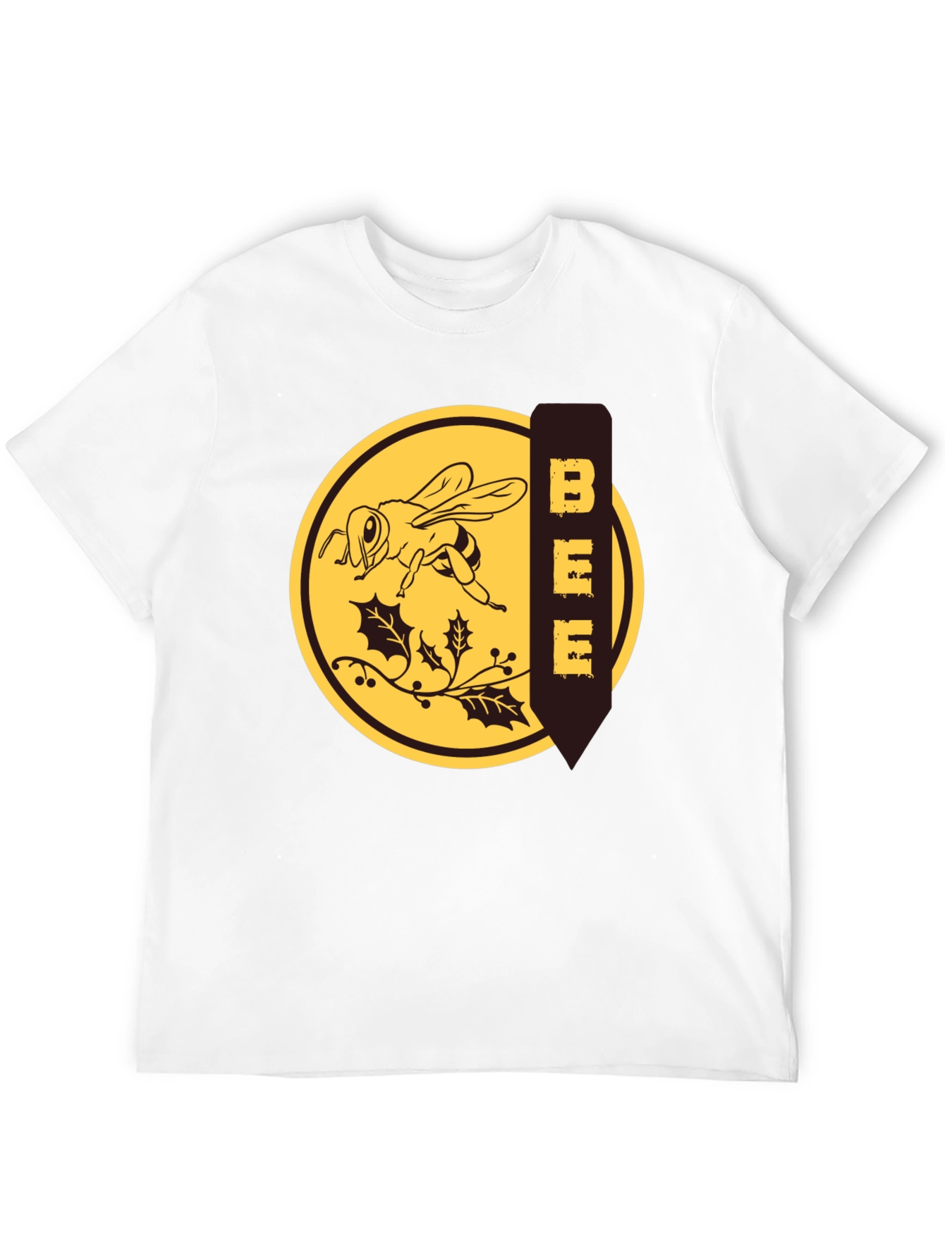 Bee Graphic T-Shirt - Black Crew Neck Tee