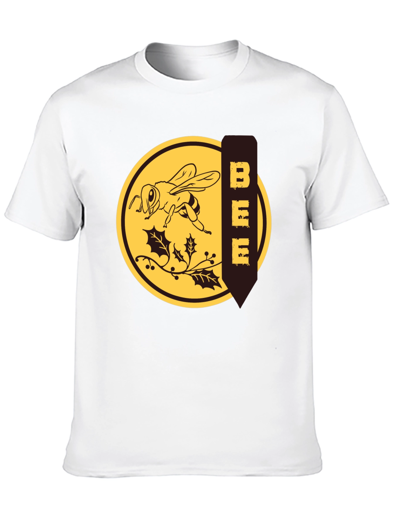 Bee Graphic T-Shirt - Black Crew Neck Tee