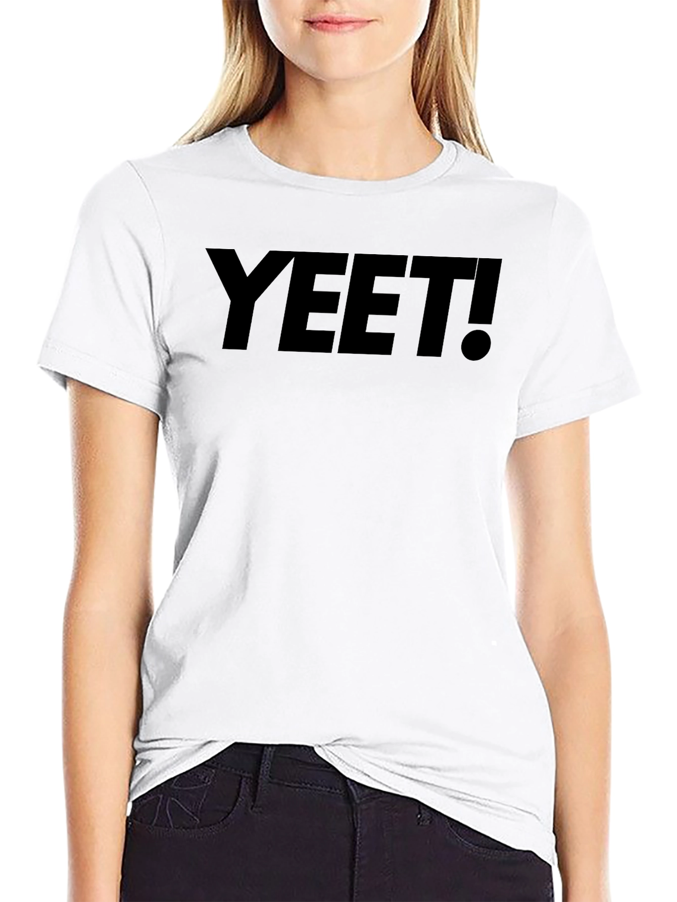 YEET! Graphic Tee - Black Cotton Casual T-Shirt