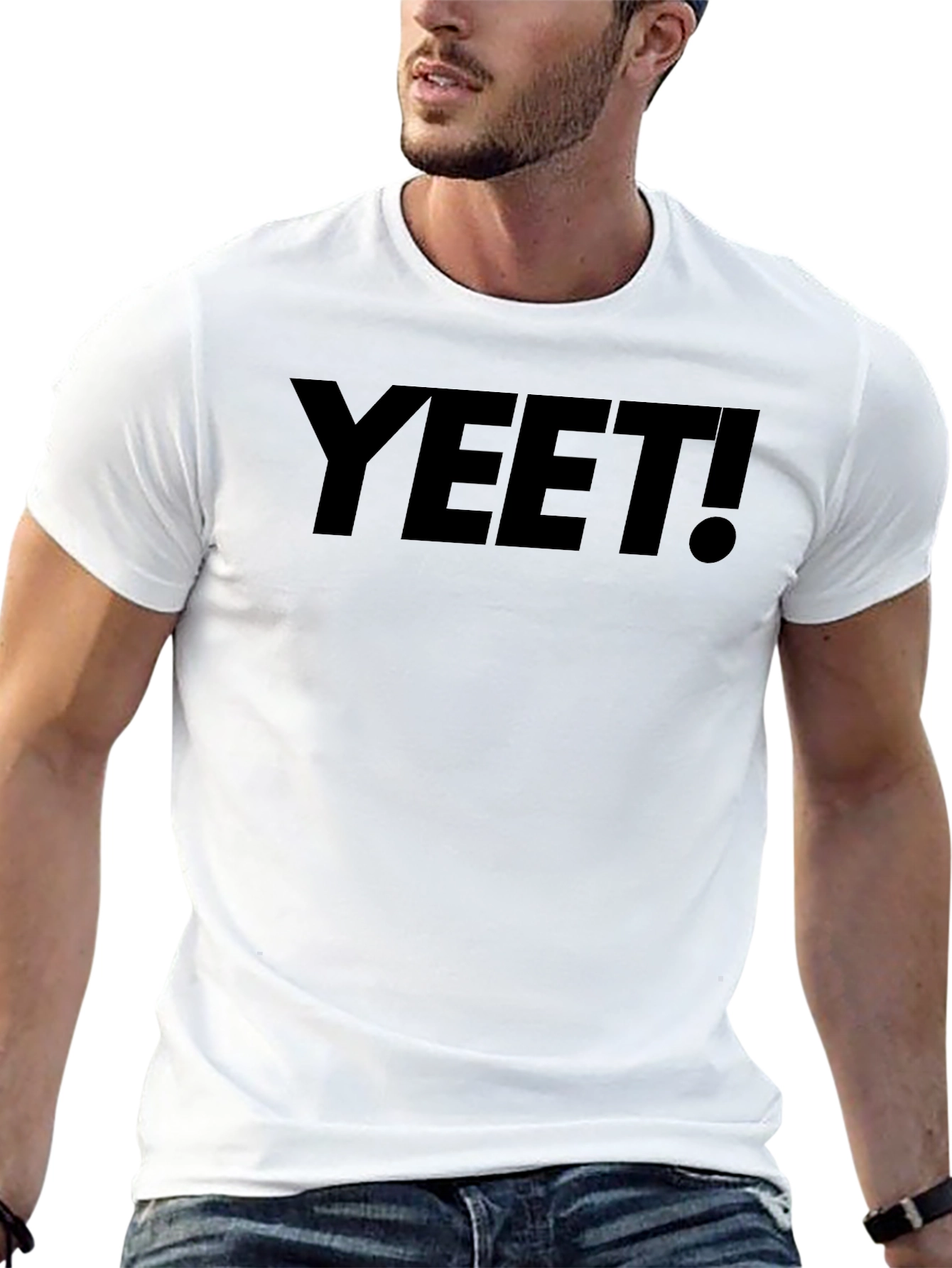 YEET! Graphic Tee - Black Cotton Casual T-Shirt