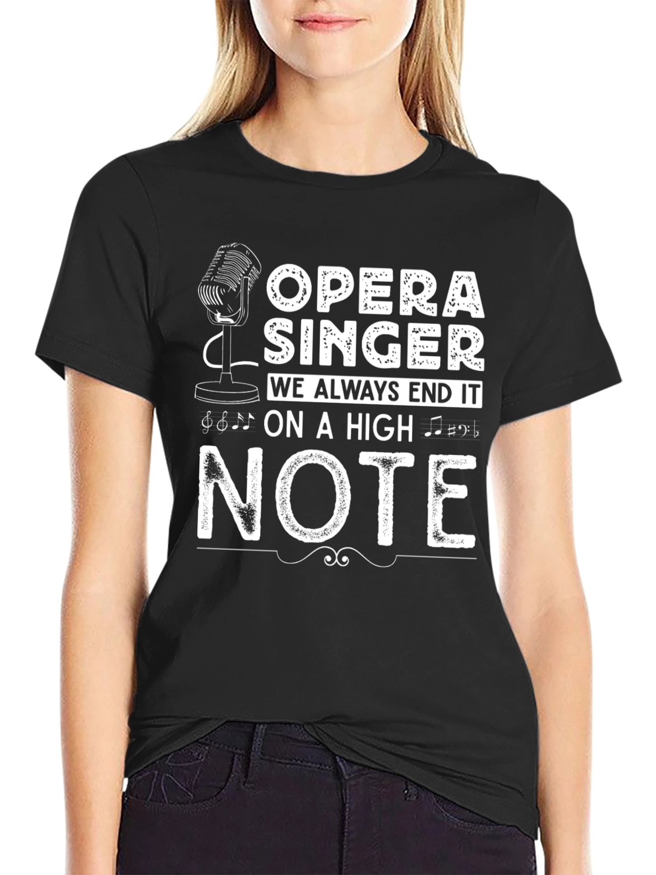 Opera Singer High Note Graphic Tee - Black