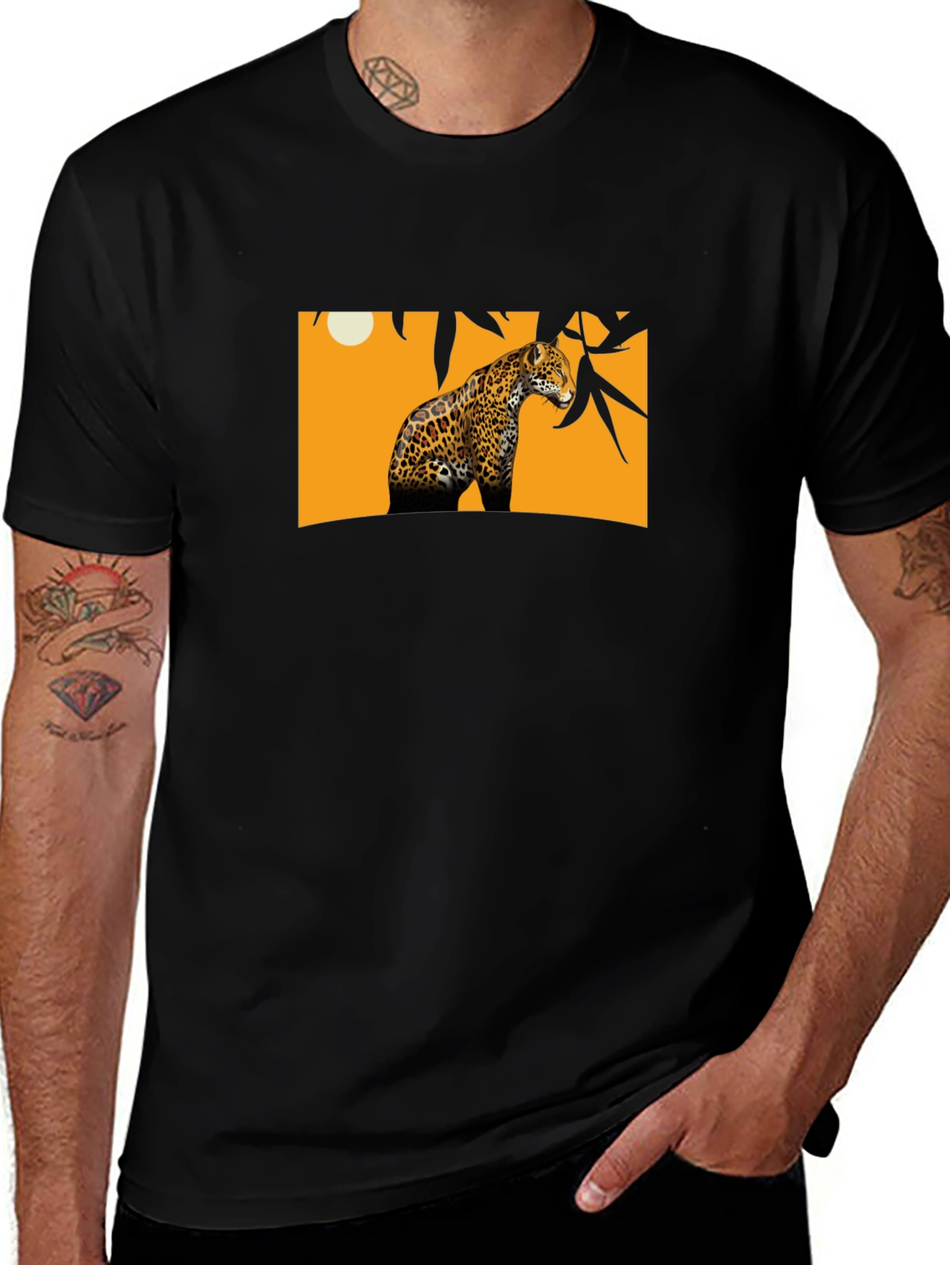 Jaguar Graphic Tee - Black Cotton T-Shirt