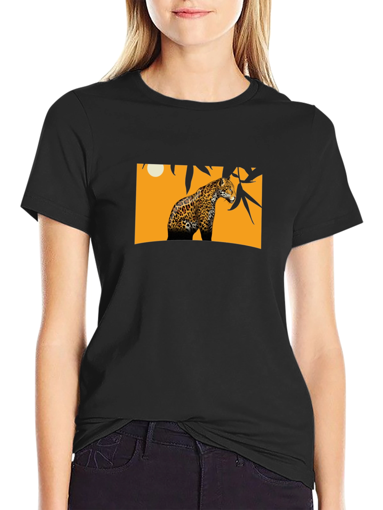 Jaguar Graphic Tee - Black Cotton T-Shirt
