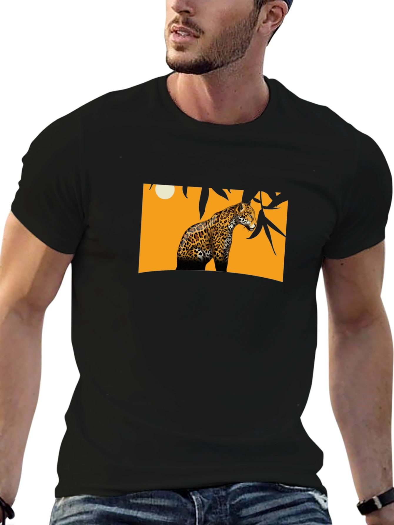 Jaguar Graphic Tee - Black Cotton T-Shirt