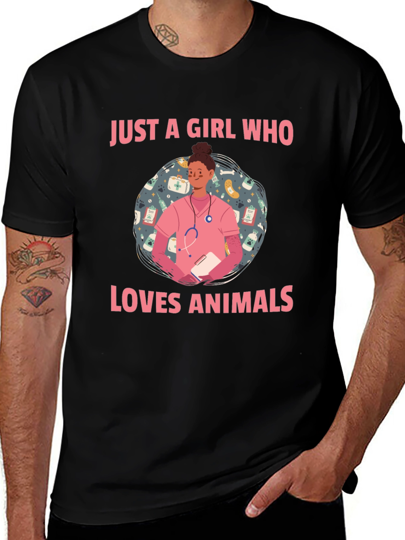 Animal Lover Vet Tech T-Shirt - Cute Design