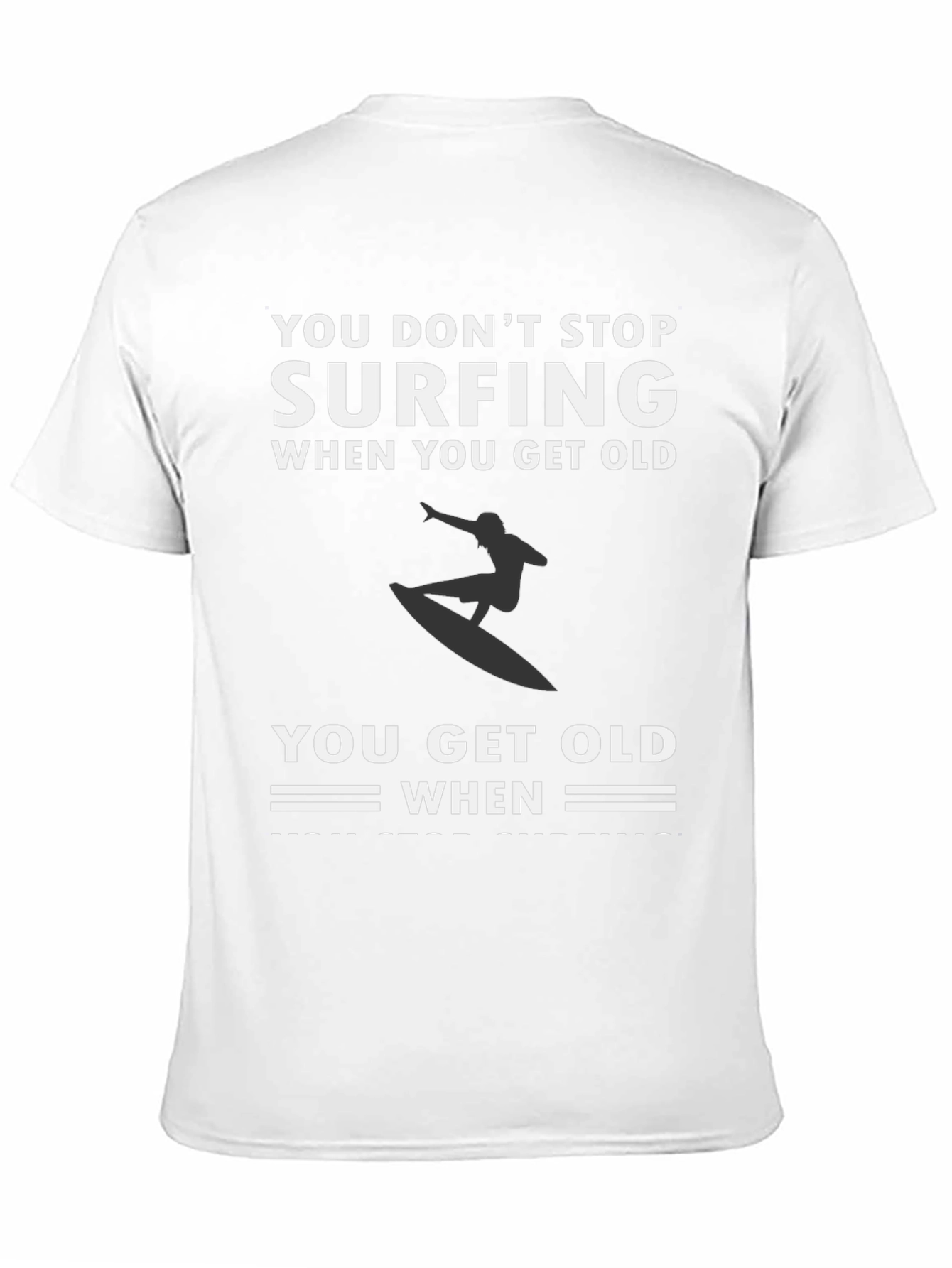 Surfing Never Stops Black Graphic Tee