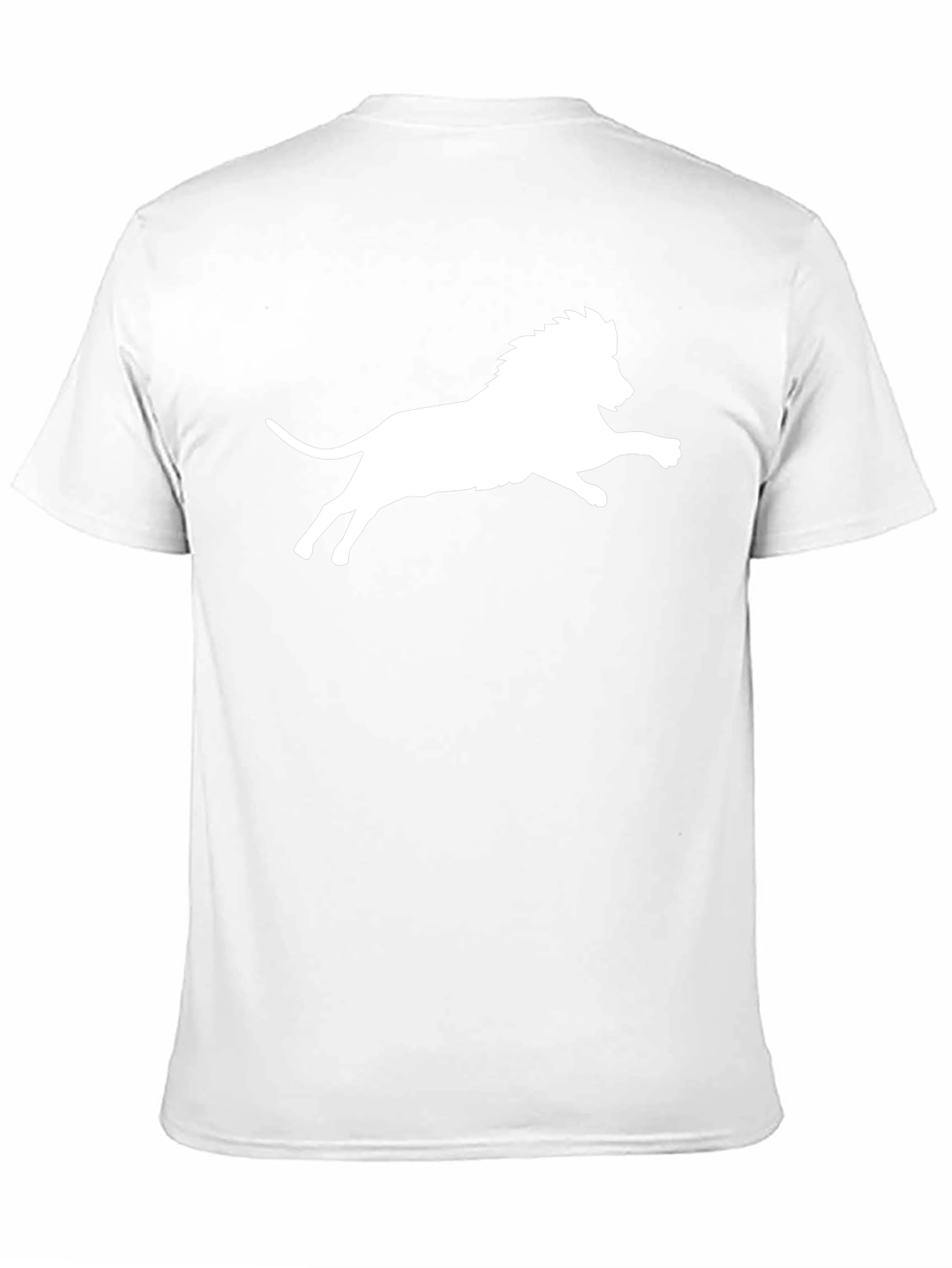 Black T-Shirt with White Lion Print