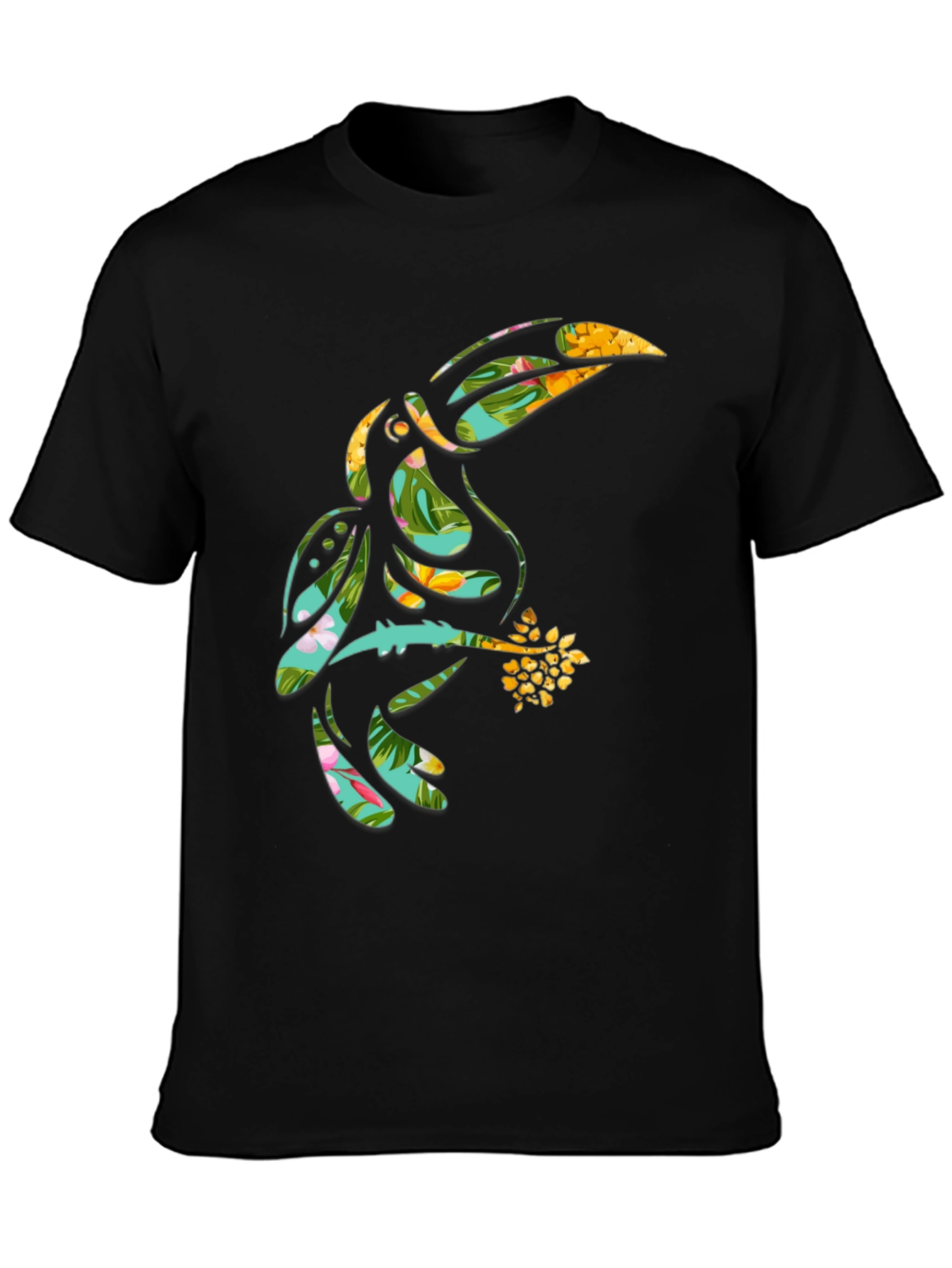 Tropical Toucan Graphic Tee - Black