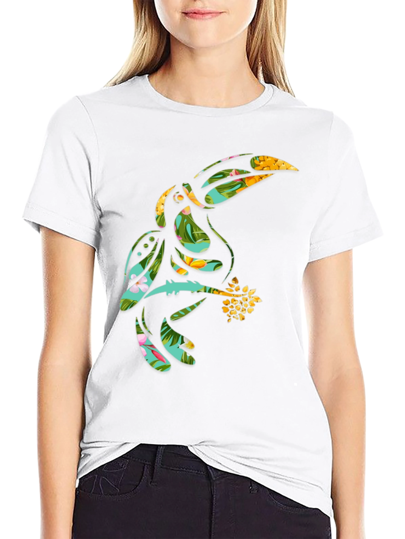 Tropical Toucan Graphic Tee - Black
