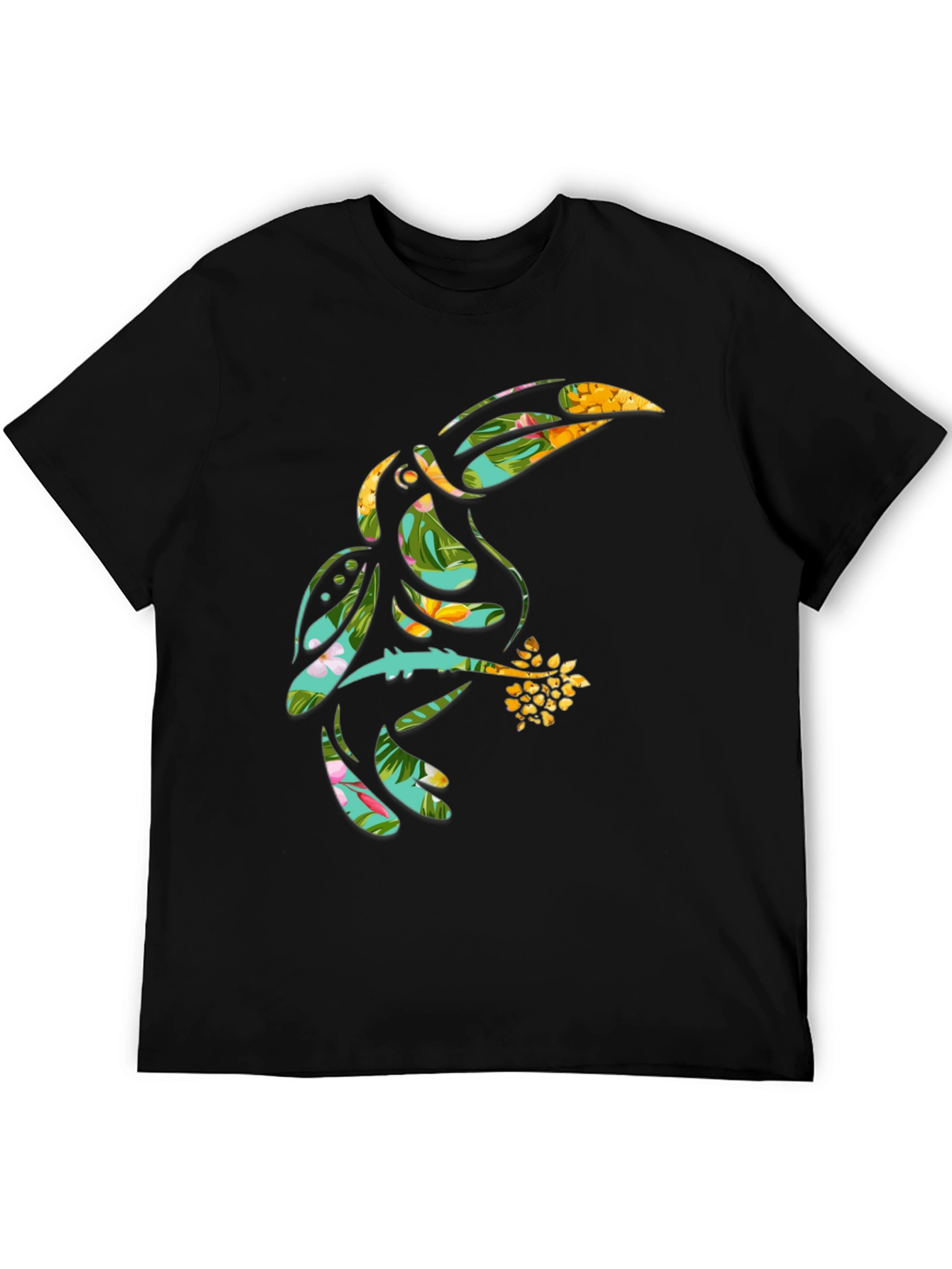 Tropical Toucan Graphic Tee - Black