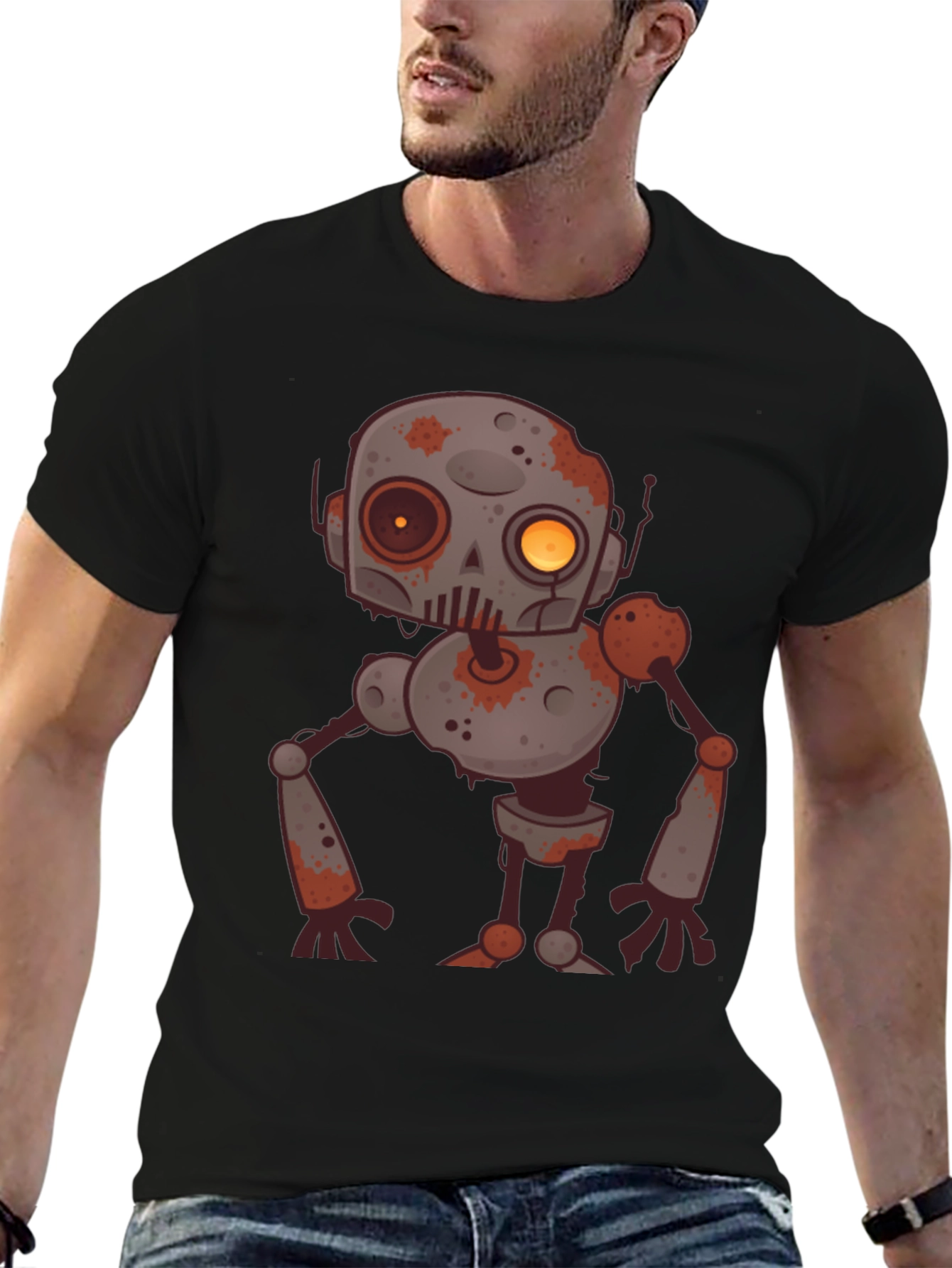 Zombie Robot Graphic Tee - Black
