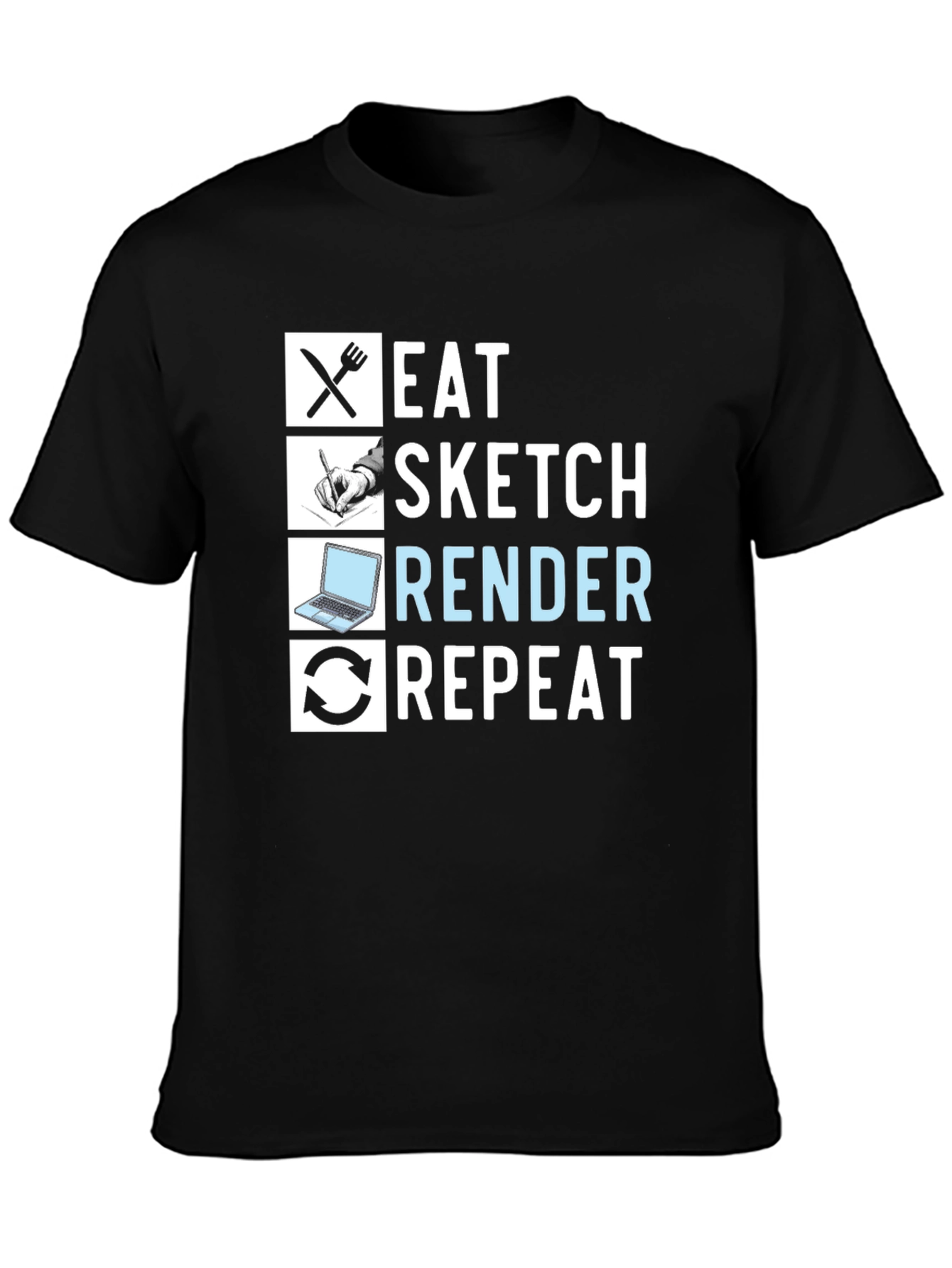 Eat Sketch Render Repeat Graphic Tee